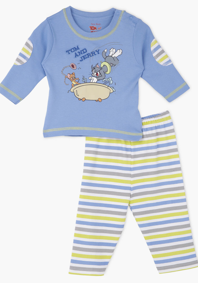 Tom and Jerry T-Shirt and Pyjama Set-%D9%85%D9%84%D8%A7%D8%A8%D8%B3 %D8%A7%D9%84%D9%86%D9%88%D9%85-image-0