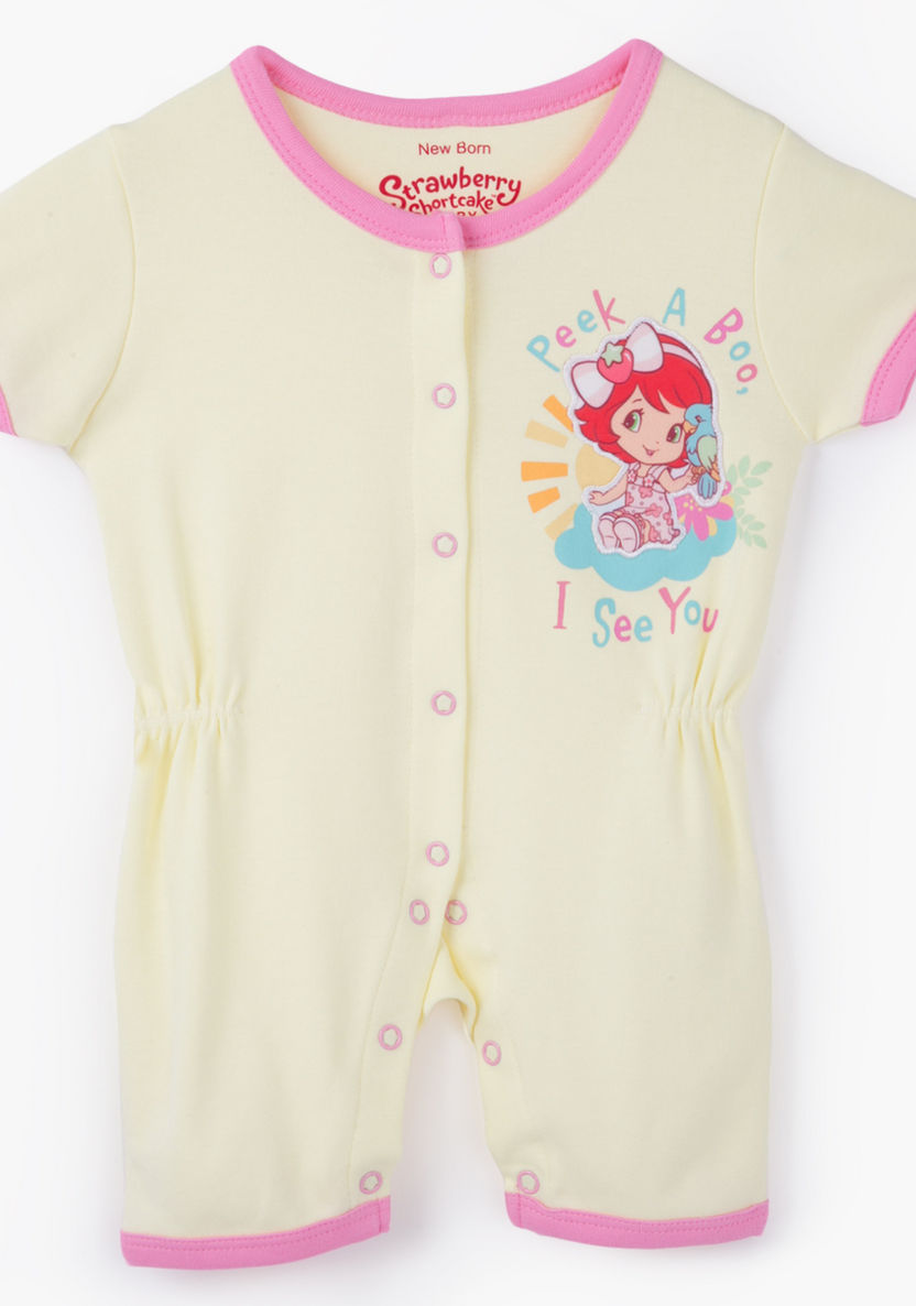 Strawberry Shortcake Printed Romper-Rompers%2C Dungarees and Jumpsuits-image-0