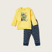Juniors Printed Long Sleeve T-shirt and Pyjama Set-Pyjama Sets-thumbnailMobile-0