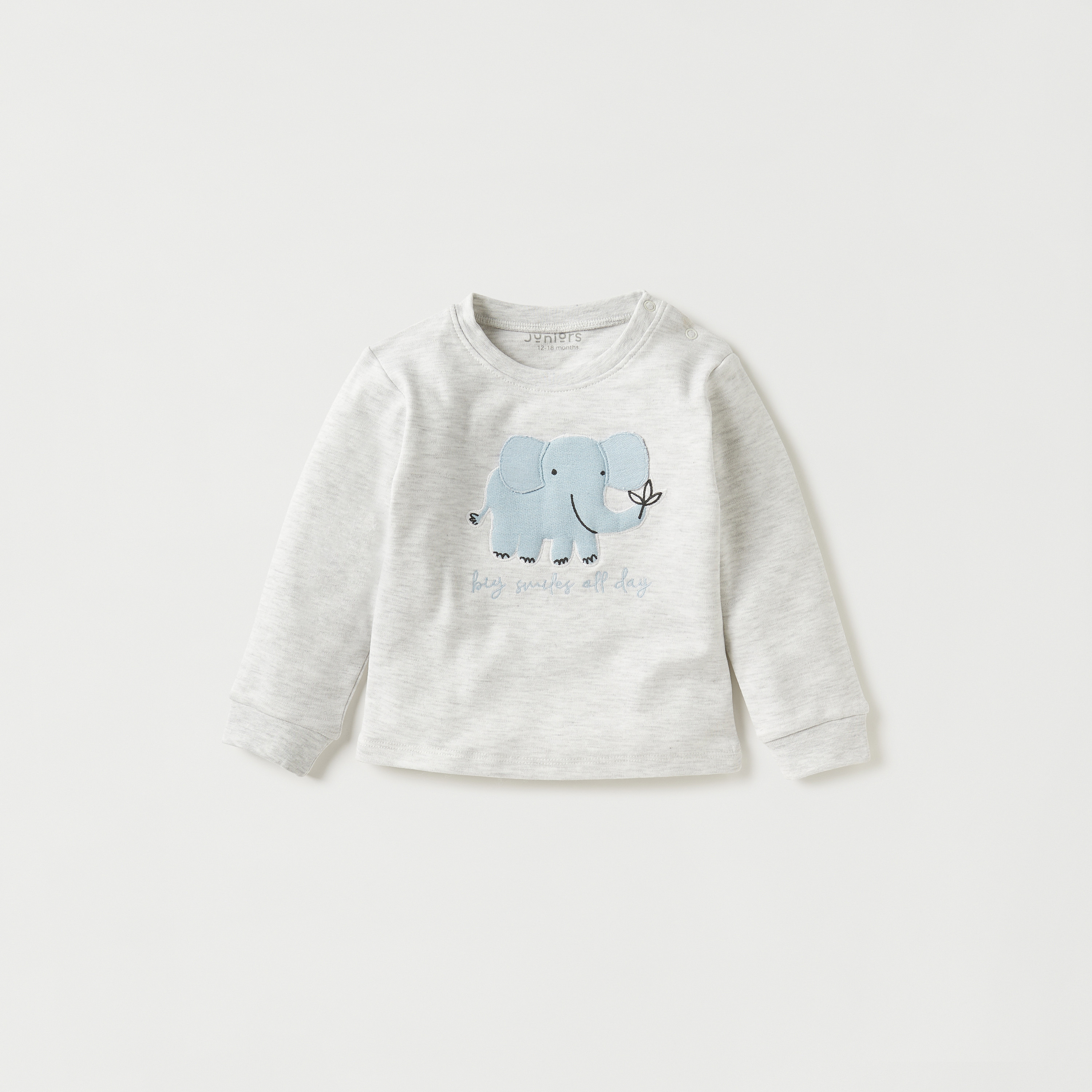 Juniors Elephant Print T-shirt and Pyjama Set-baby-girls-clothing-nightwear-pyjamasets-image-2