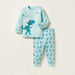 Juniors Dinosaur Print Long Sleeve T-shirt and Pyjama Set-Pyjama Sets-thumbnail-0