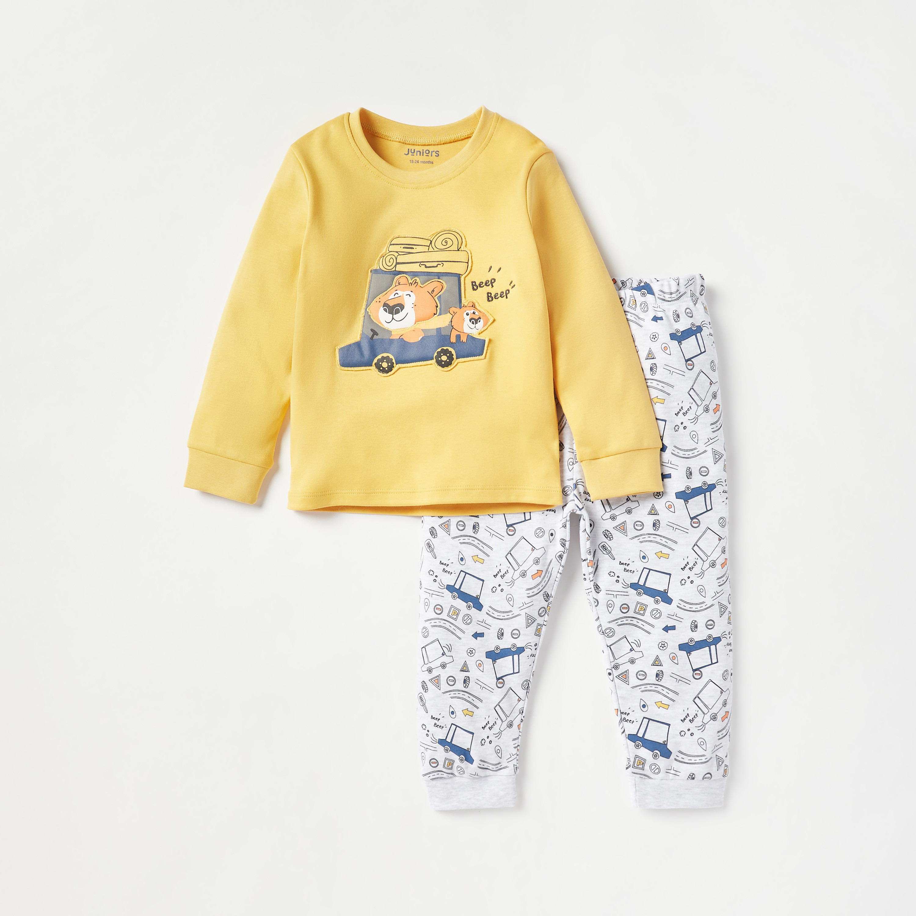 طقم بنطلون بيجاما وتيشيرت بطبعات جرافيك من جونيورز-baby-boys-clothing-nightwear-pyjamasets-image-1