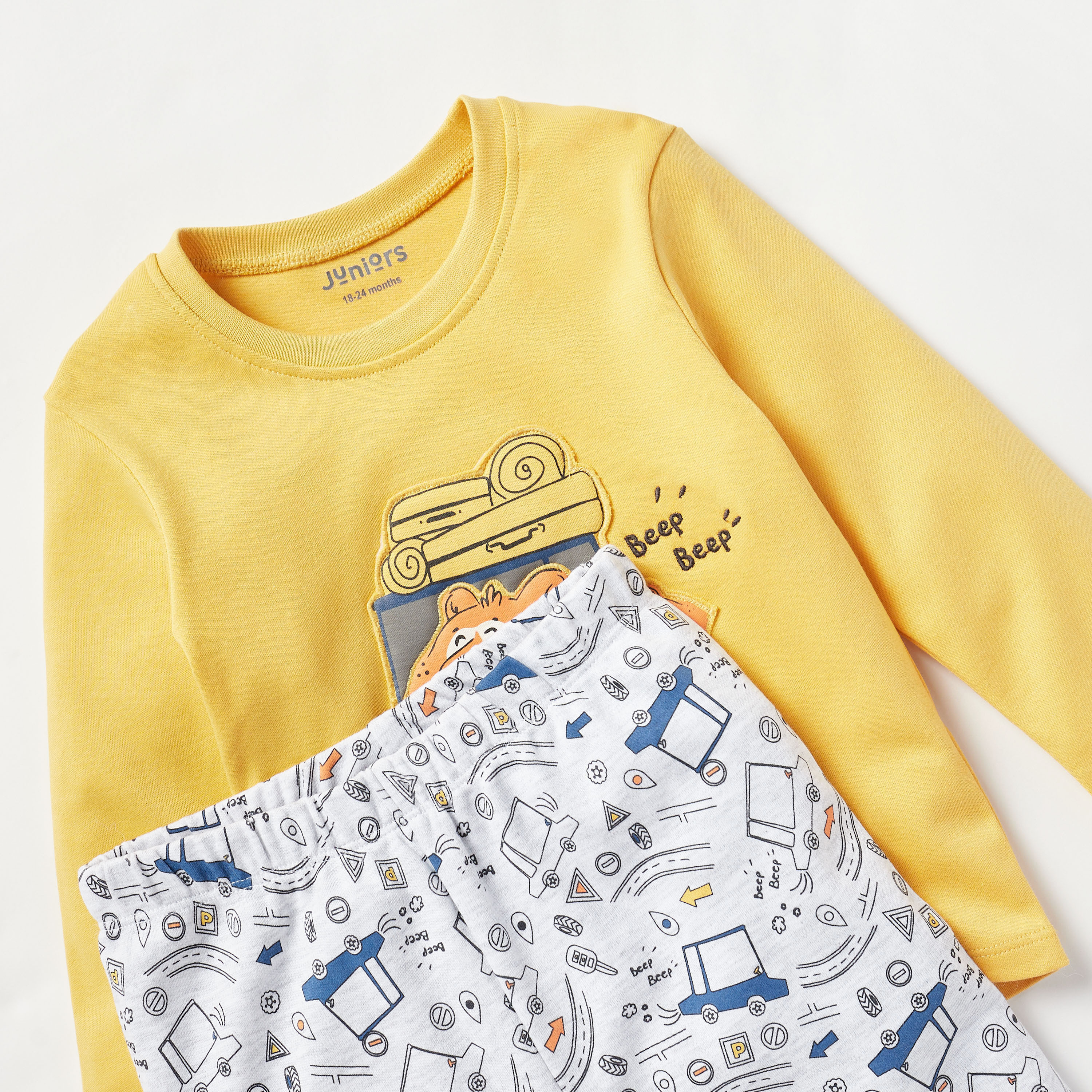 طقم بنطلون بيجاما وتيشيرت بطبعات جرافيك من جونيورز-baby-boys-clothing-nightwear-pyjamasets-image-4