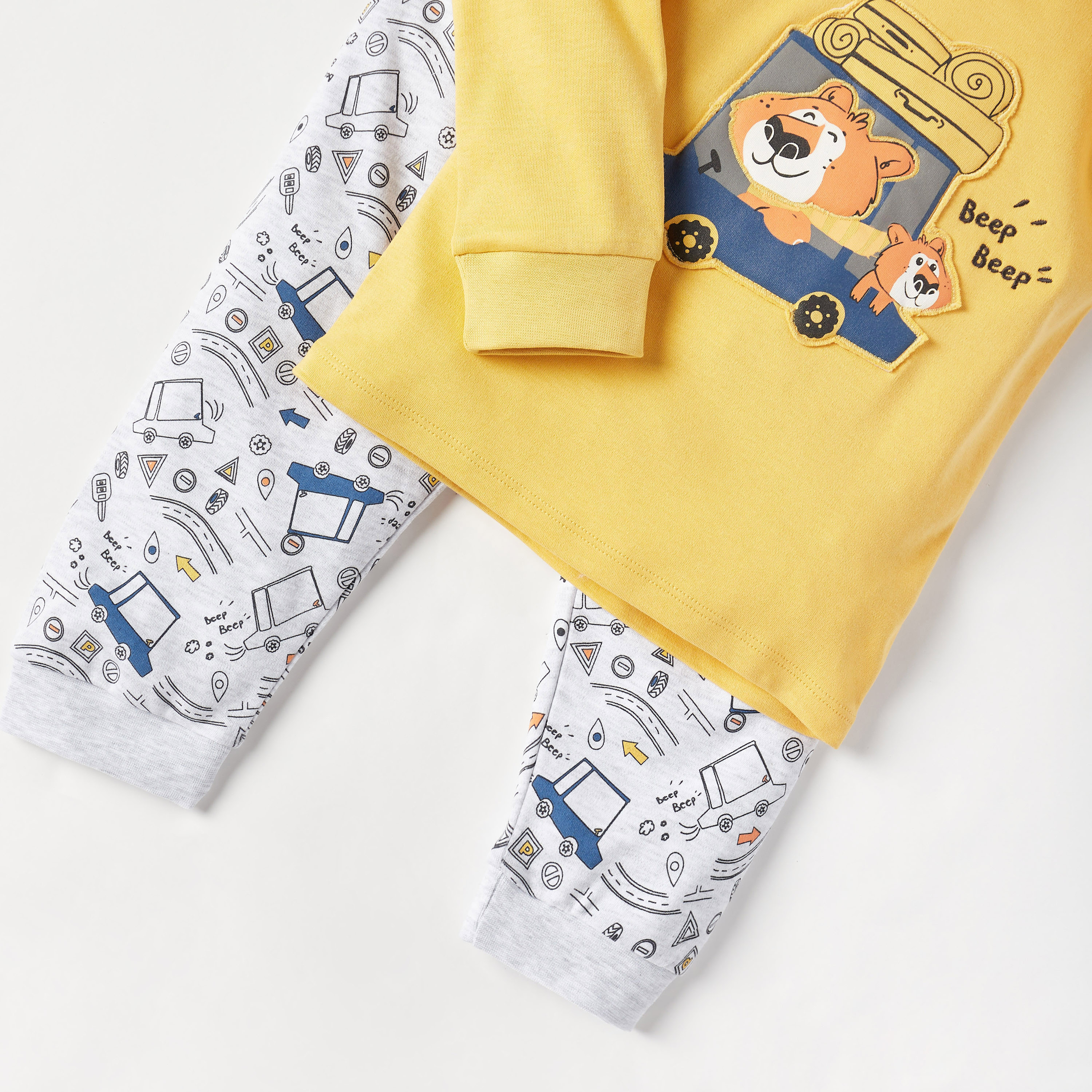 طقم بنطلون بيجاما وتيشيرت بطبعات جرافيك من جونيورز-baby-boys-clothing-nightwear-pyjamasets-image-5