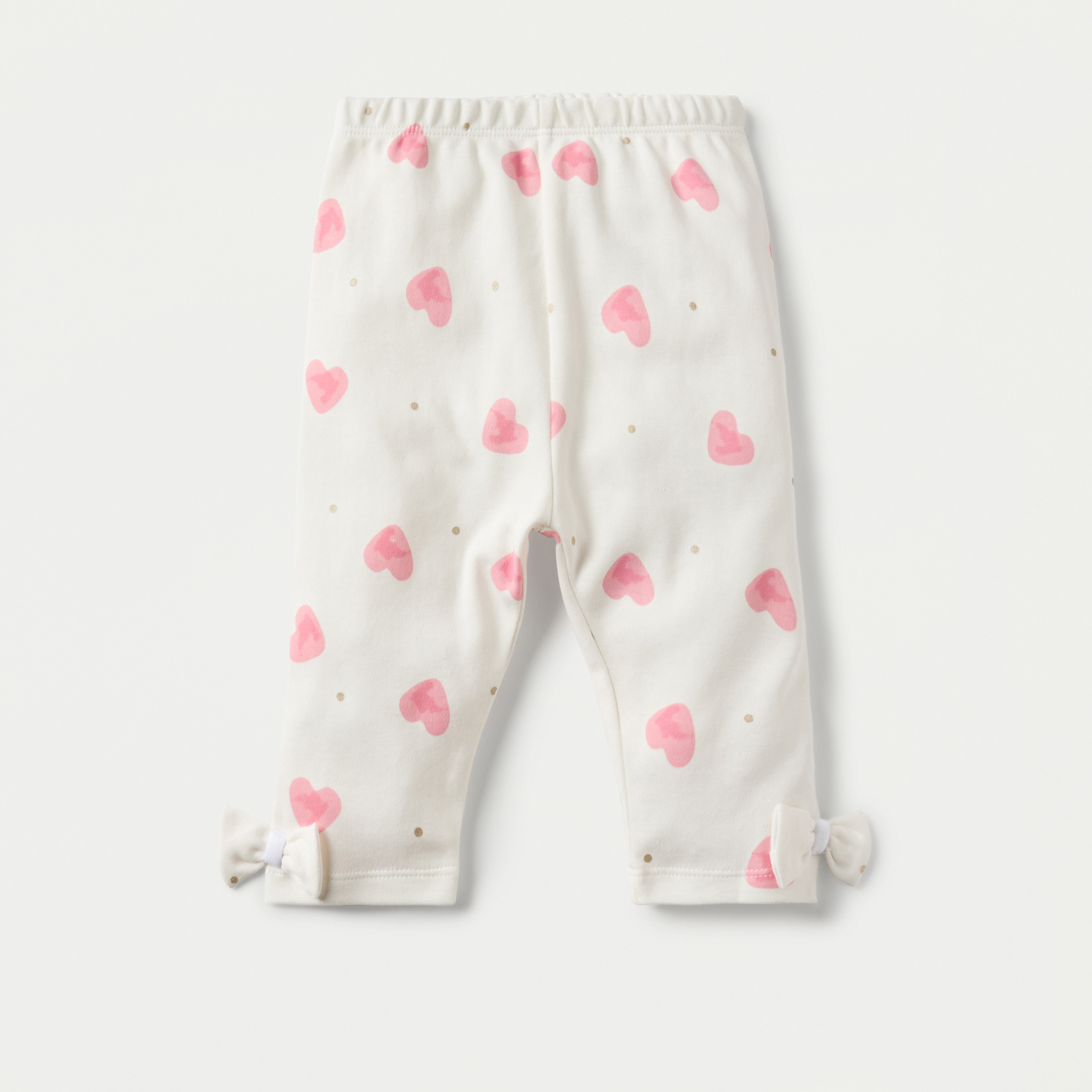Juniors Heart Print Long Sleeve T-shirt and Elasticated Pyjama Set-baby-girls-clothing-nightwear-pyjamasets-image-3