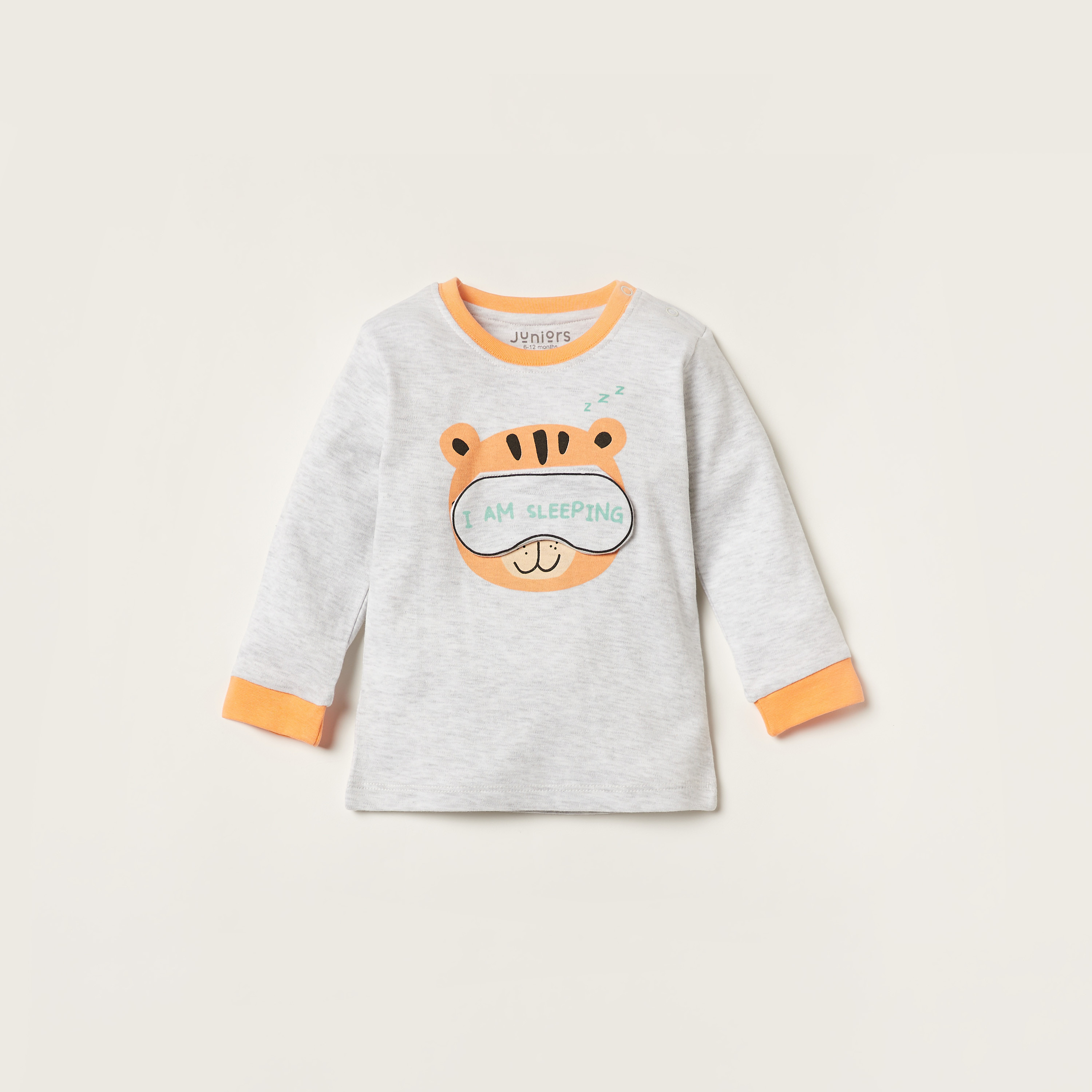 Juniors Printed Long Sleeves T-shirt and Pyjama Set-baby-boys-clothing-nightwear-pyjamasets-image-2
