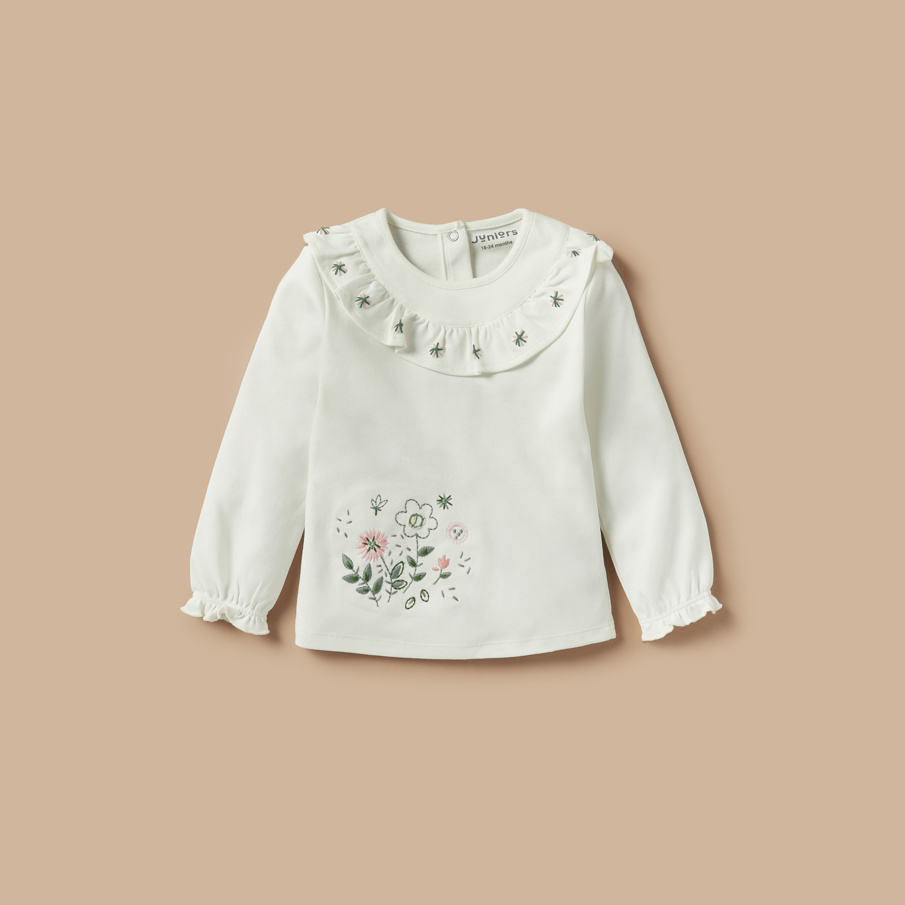 Juniors Floral Print Top and Pyjama Set-baby-girls-clothing-nightwear-pyjamasets-image-2