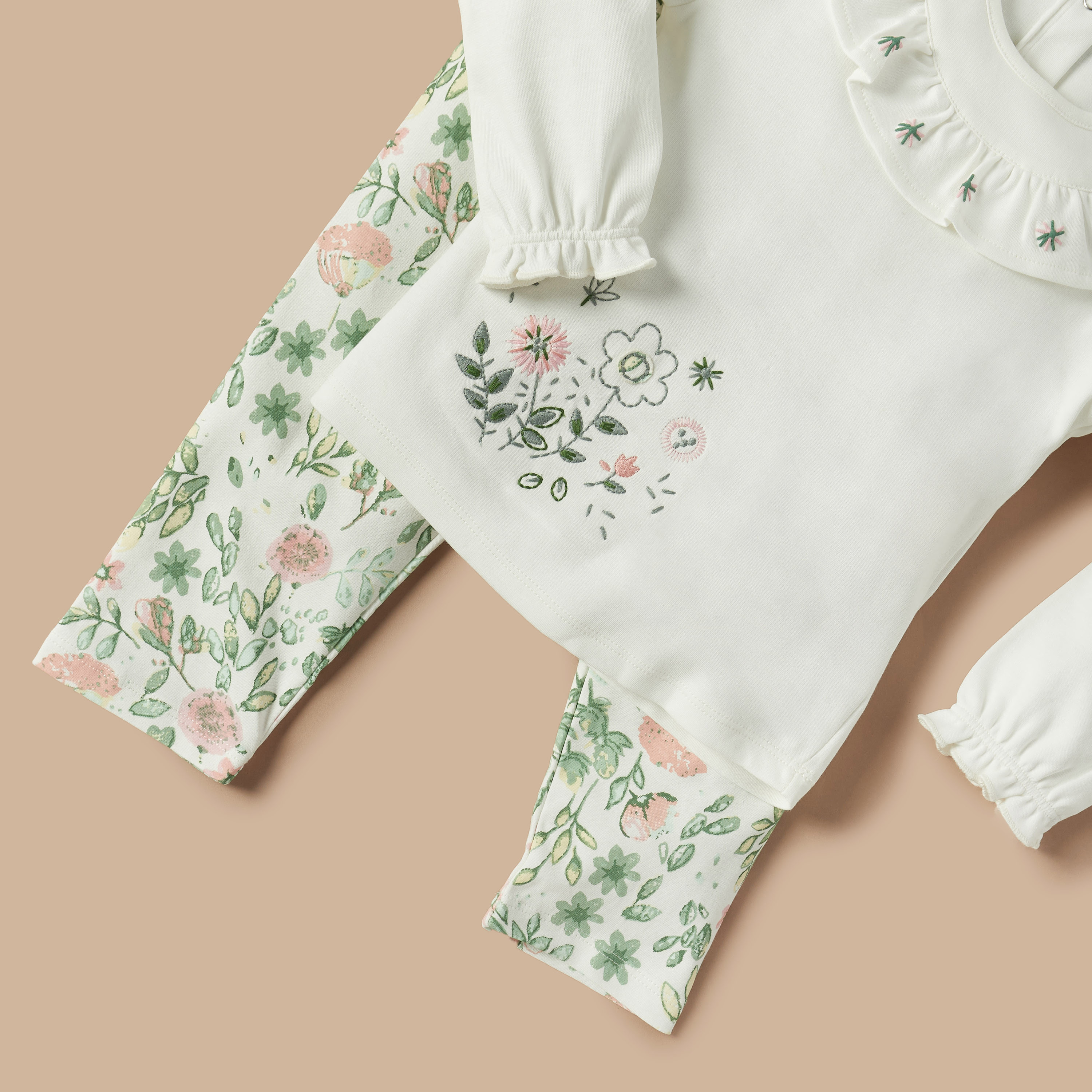 Juniors Floral Print Top and Pyjama Set-baby-girls-clothing-nightwear-pyjamasets-image-5