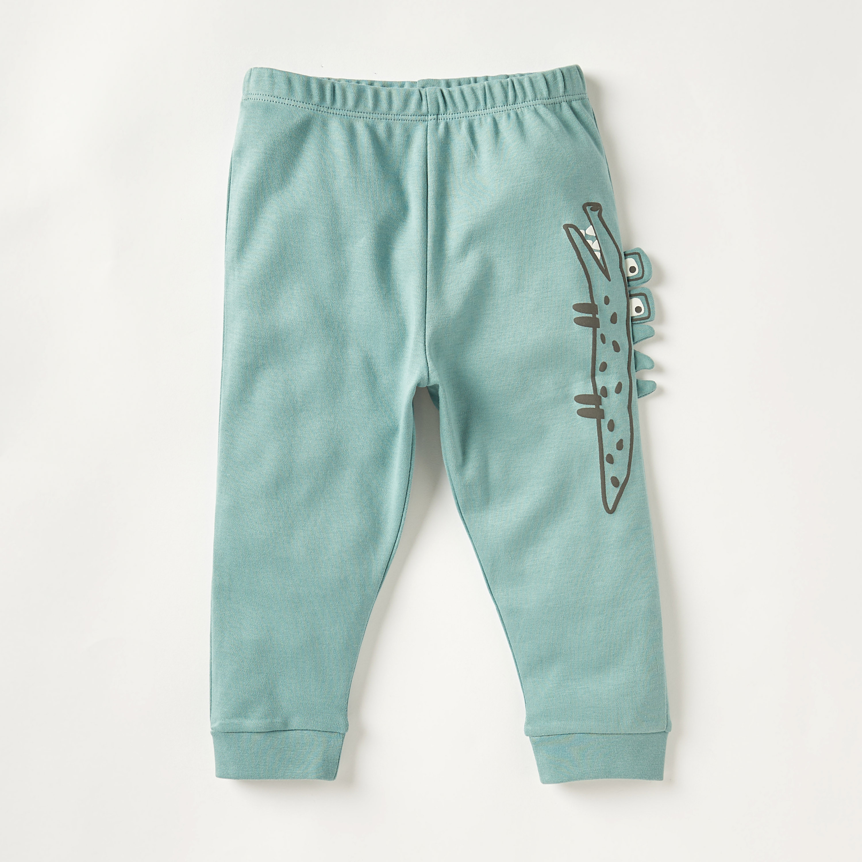 طقم تيشيرت بأكمام طويلة وزخارف ديناصور وبنطلون بيجاما بخصر مطاطي من جونيورز-baby-boys-clothing-nightwear-pyjamasets-image-3