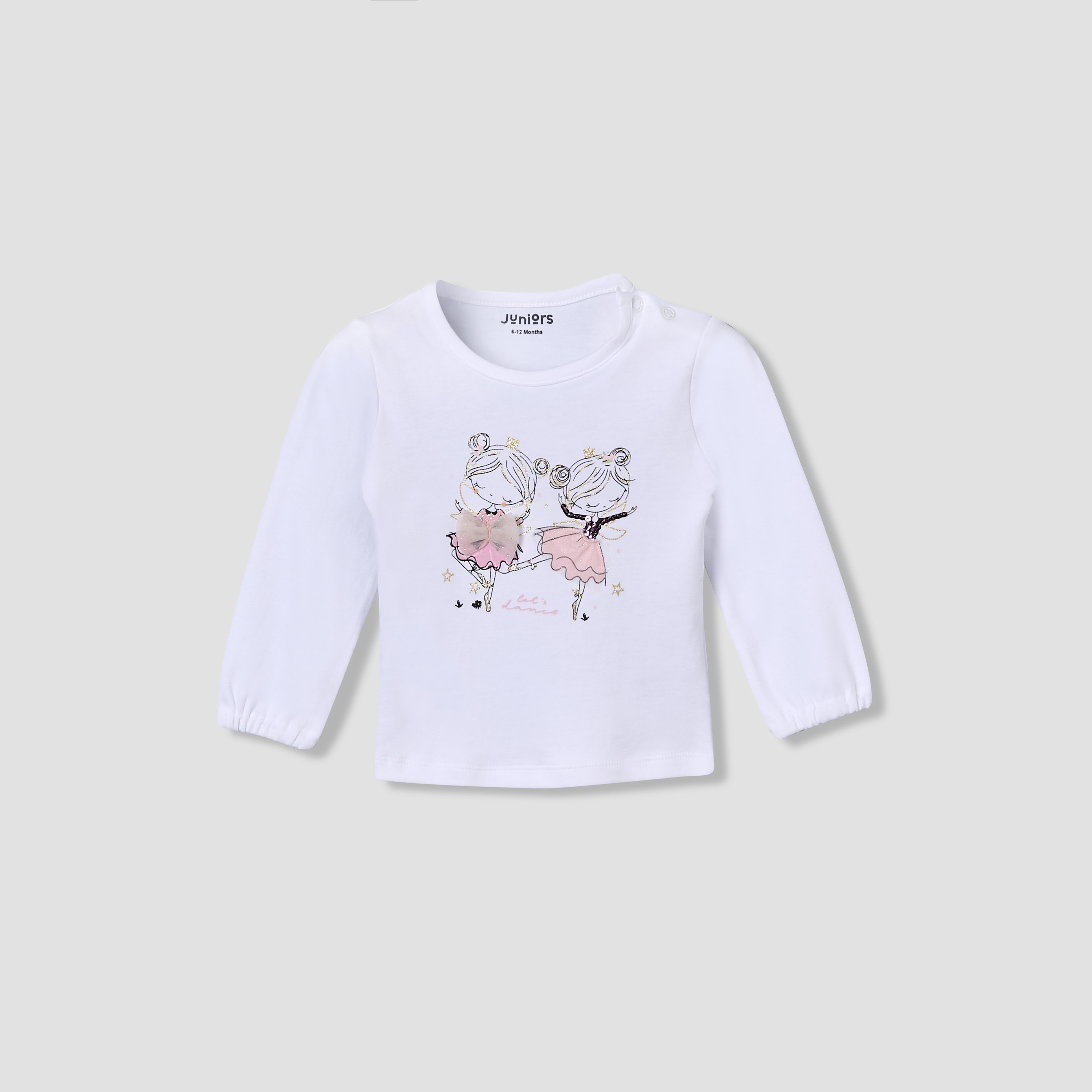 Juniors Cotton Round Neck Long Sleeves Pyjama Set with Ballerina Print-promo_babyshop_Buy3for99_UAE130126-image-3