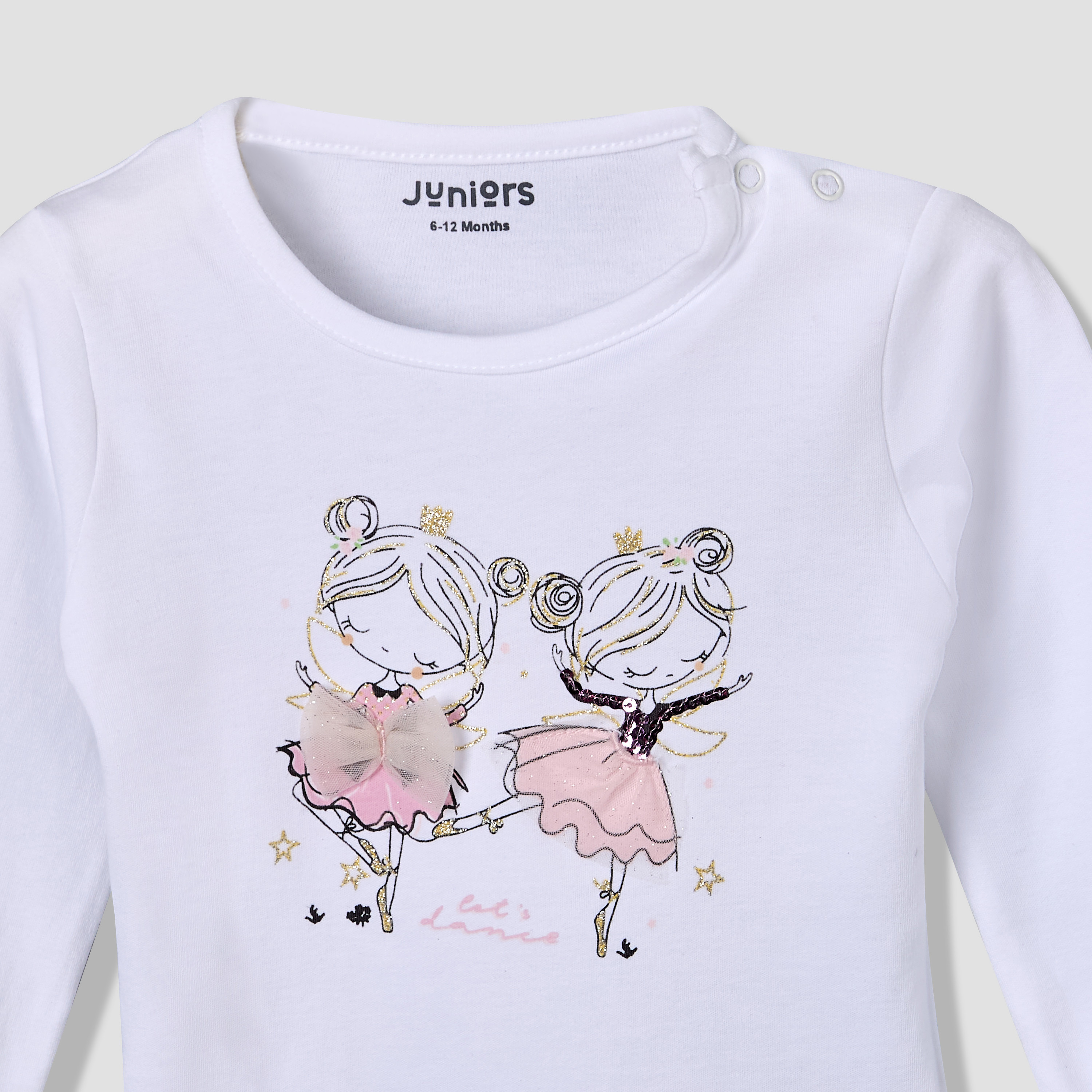 Juniors Cotton Round Neck Long Sleeves Pyjama Set with Ballerina Print-promo_babyshop_Buy3for99_UAE130126-image-5