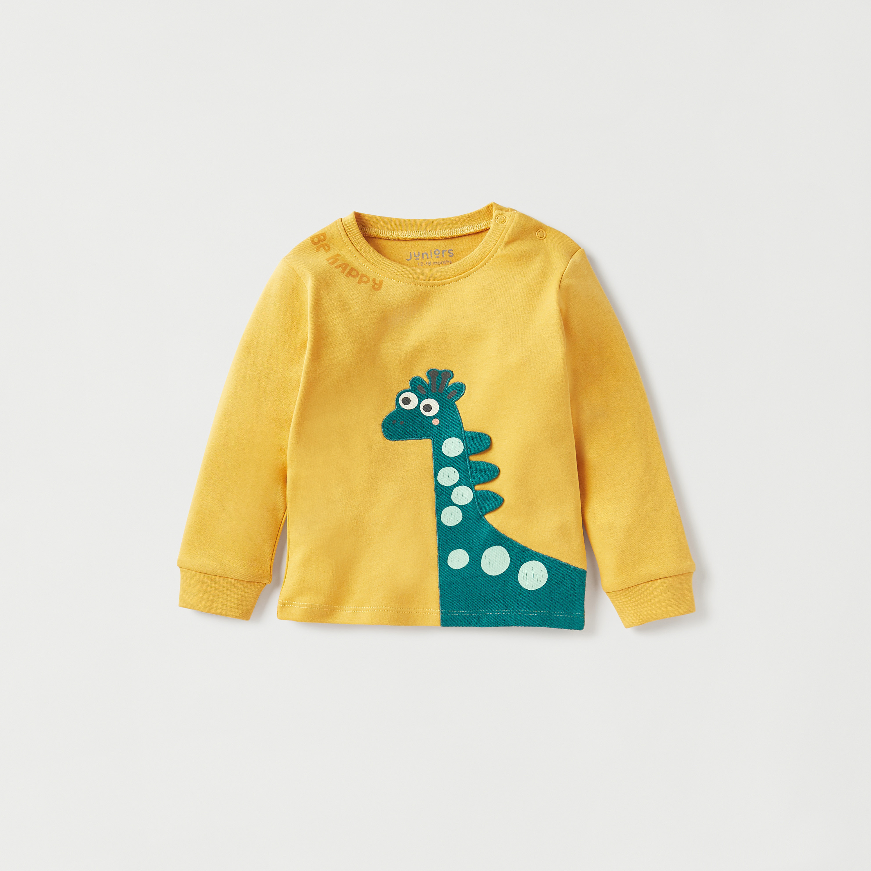 طقم تيشيرت بأكمام طويلة وزخارف ديناصور وبنطلون بيجاما بخصر مطاطي من جونيورز-promo_babyshop_Buy3for99_UAE130126-image-2