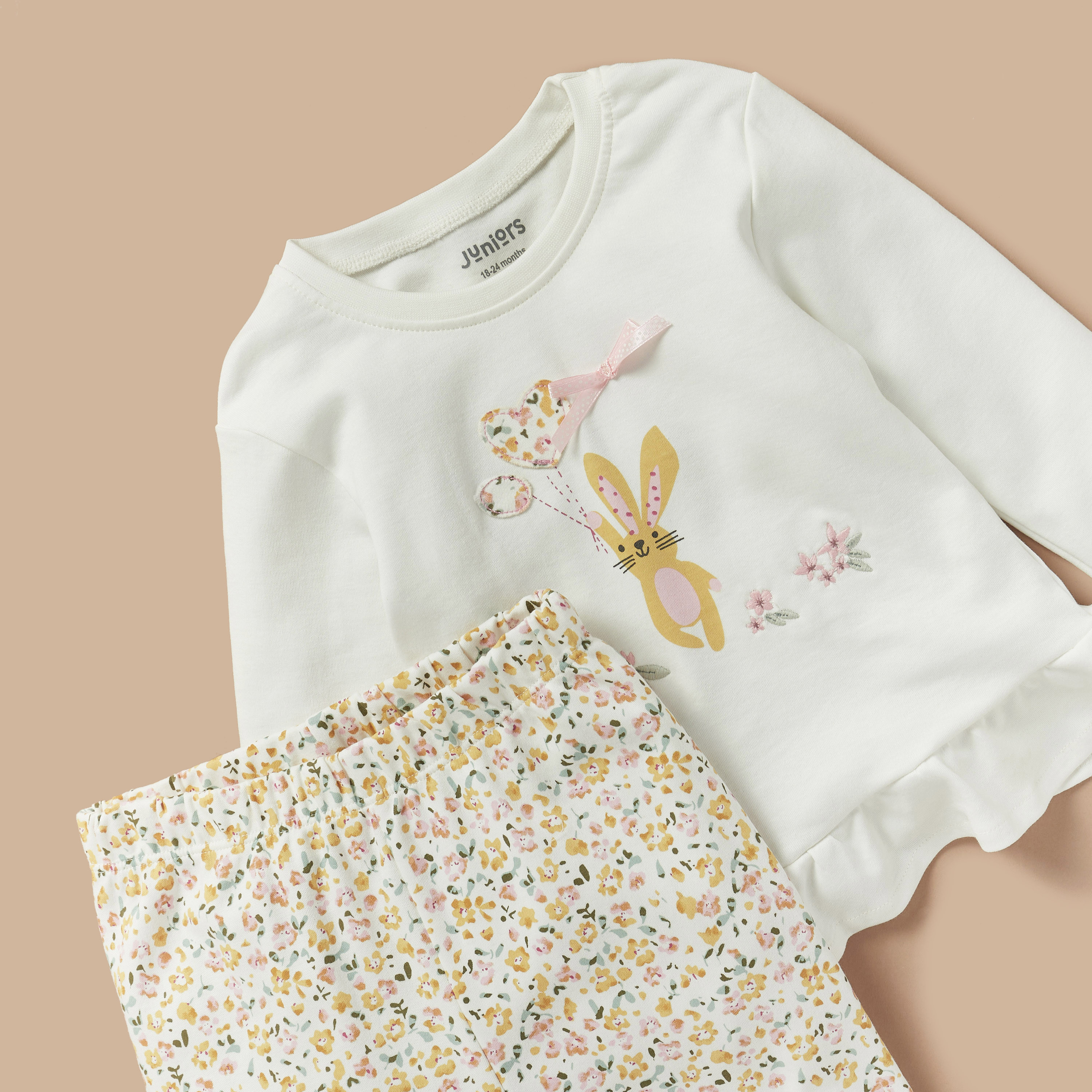 Juniors Floral Print Top and Pyjama Set-promo_babyshop_Buy3for89_KWT130126-image-4