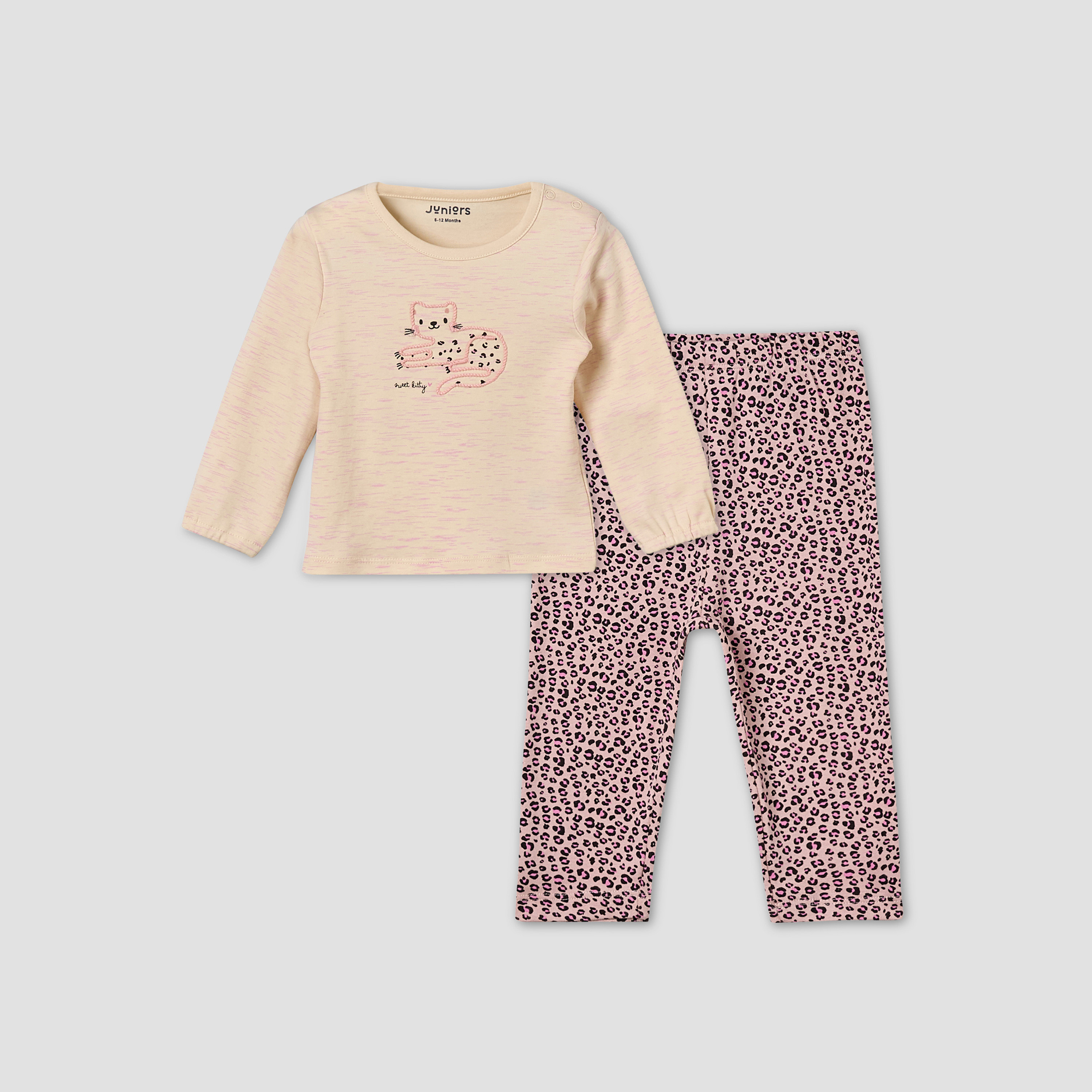 Juniors Pyjama Set with Safari Print - Cotton - Long Sleeves - Henley Neck-baby-boys-clothing-nightwear-pyjamasets-image-2