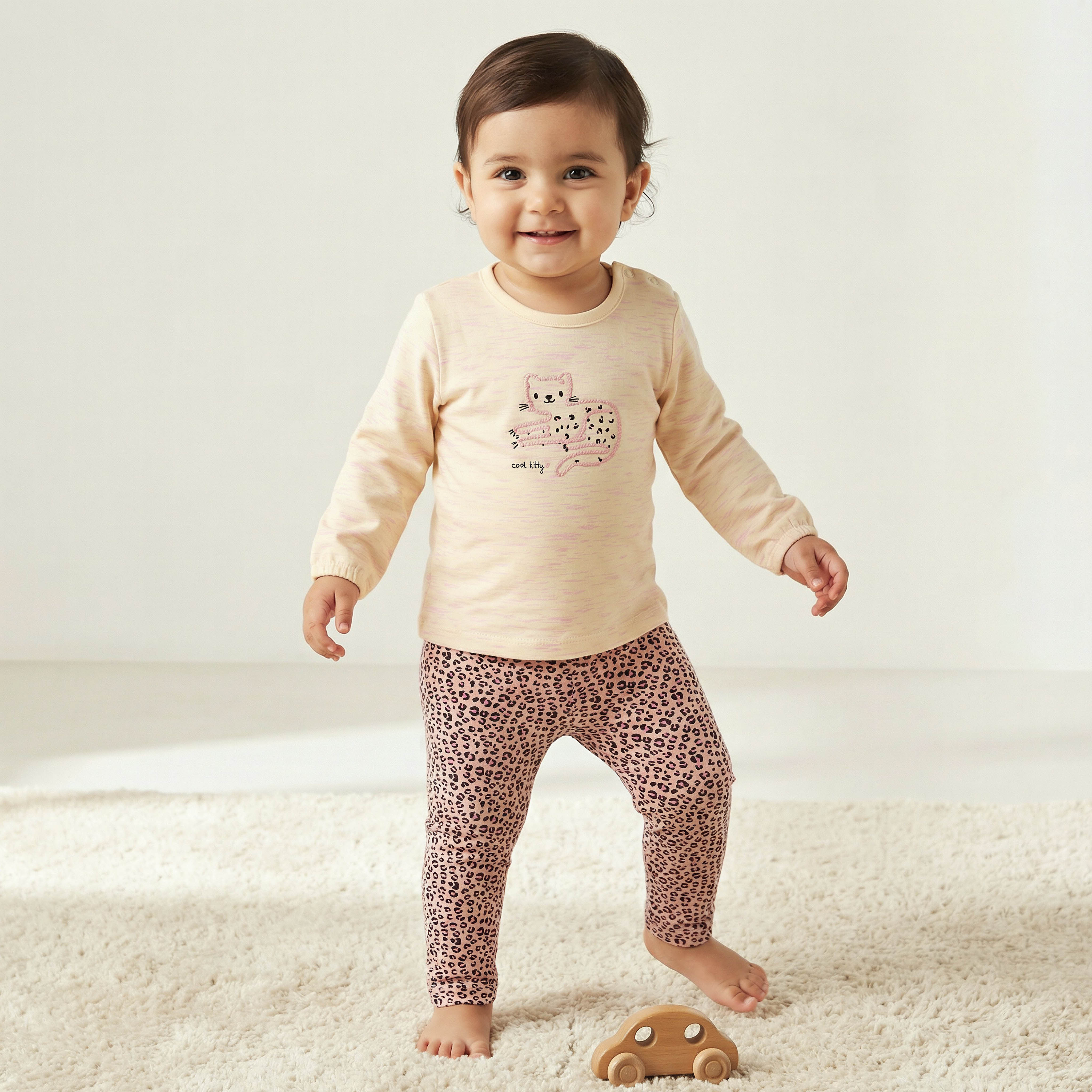 Juniors Pyjama Set with Safari Print - Cotton - Long Sleeves - Henley Neck-baby-boys-clothing-nightwear-pyjamasets-image-1