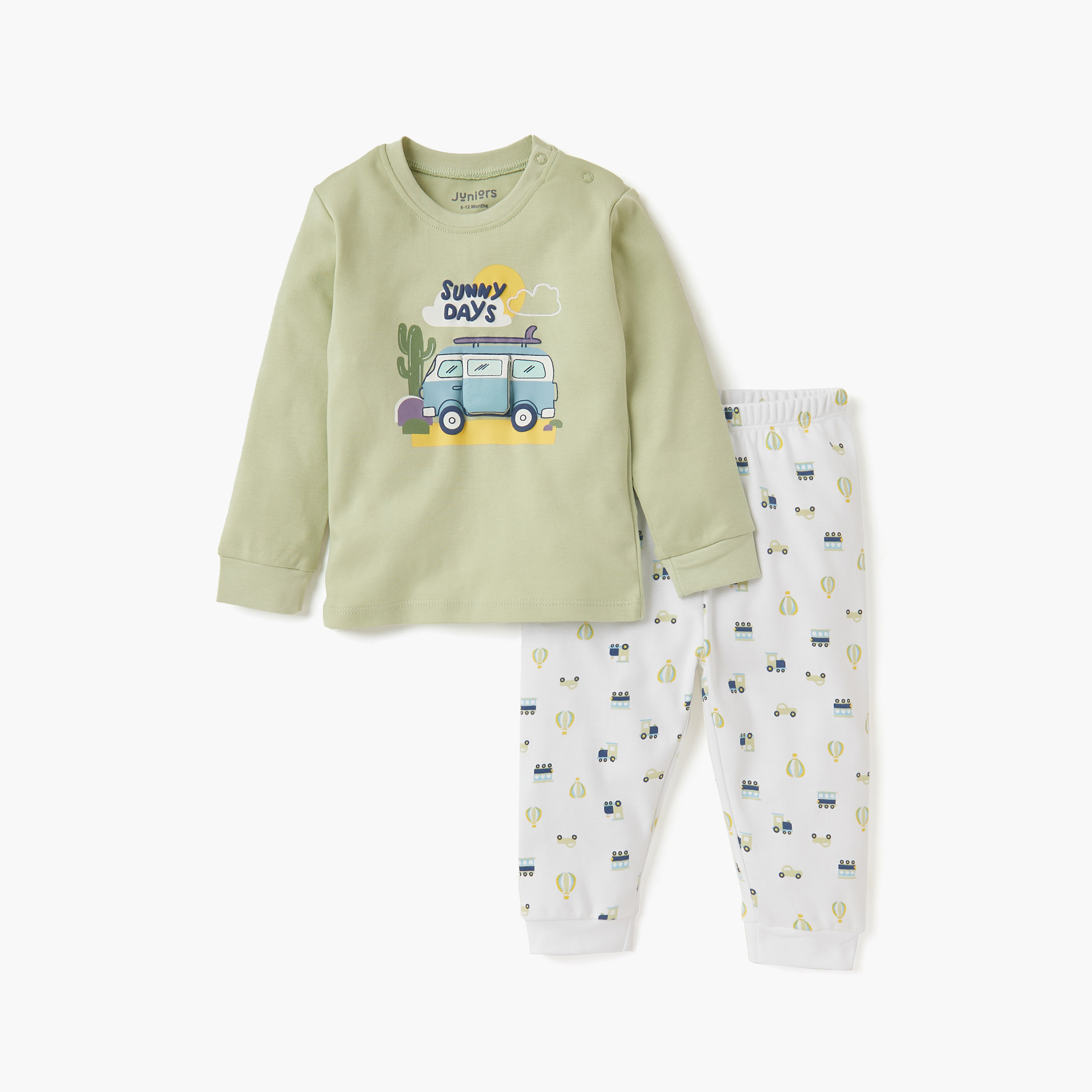 Juniors Graphic Print T-shirt and Pyajama Set-baby-boys-clothing-nightwear-pyjamasets-image-1