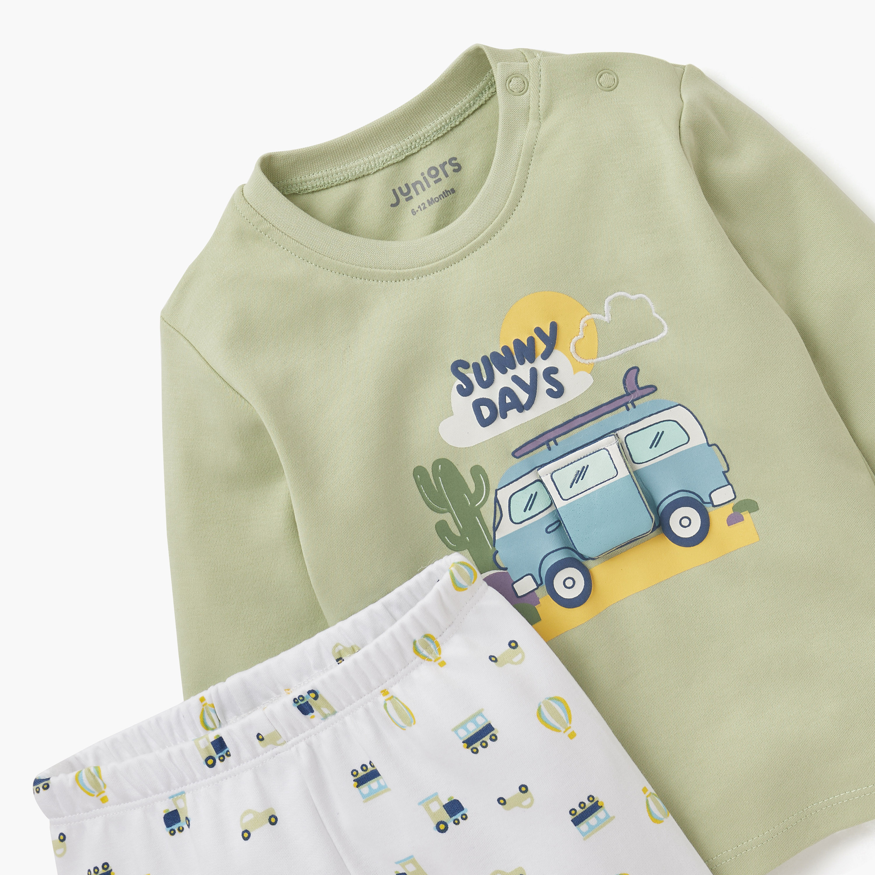 Juniors Graphic Print T-shirt and Pyajama Set-baby-boys-clothing-nightwear-pyjamasets-image-4