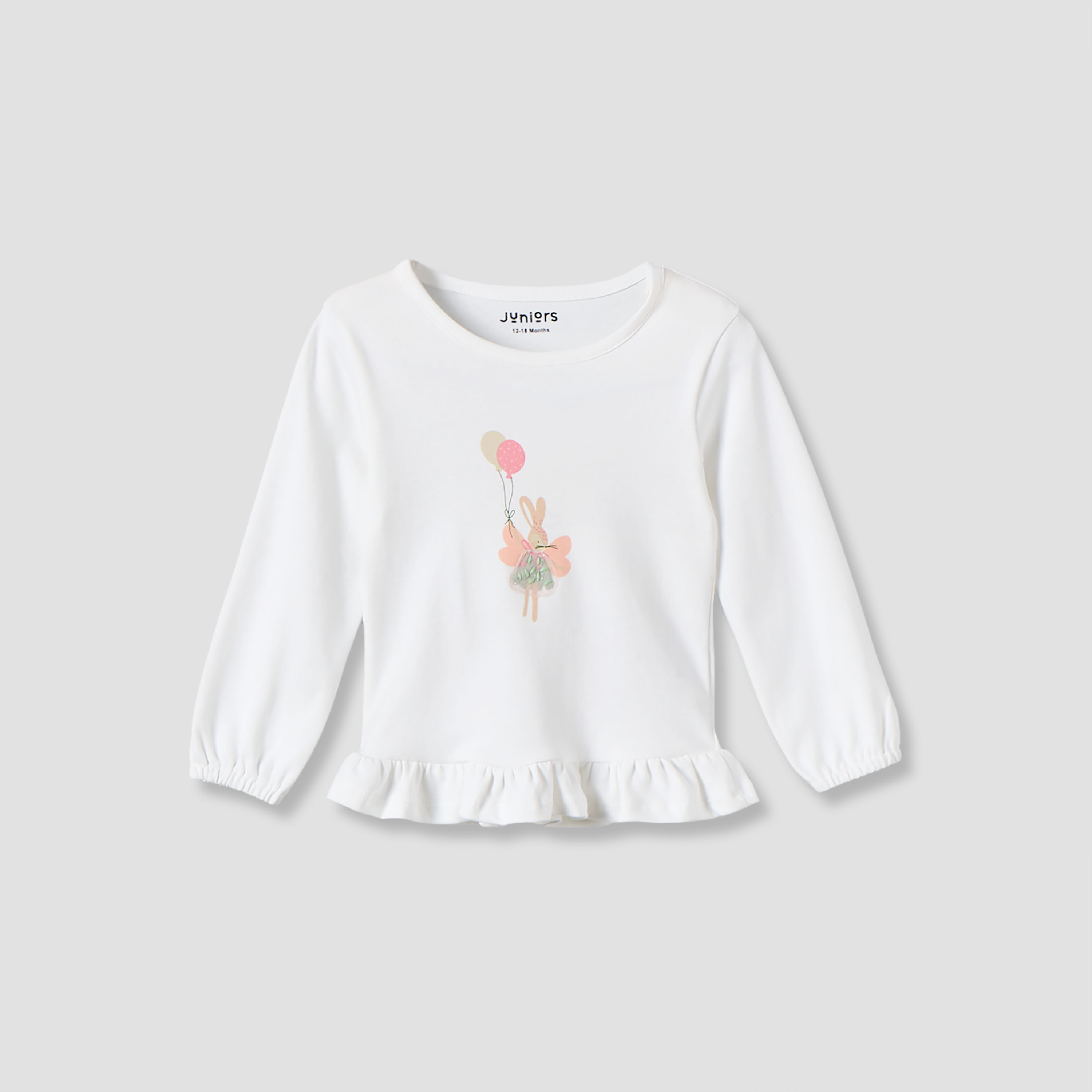 طقم بيجاما قطن بياقة مستديرة وأكمام طويلة من جونيورز-baby-girls-clothing-nightwear-pyjamasets-image-3