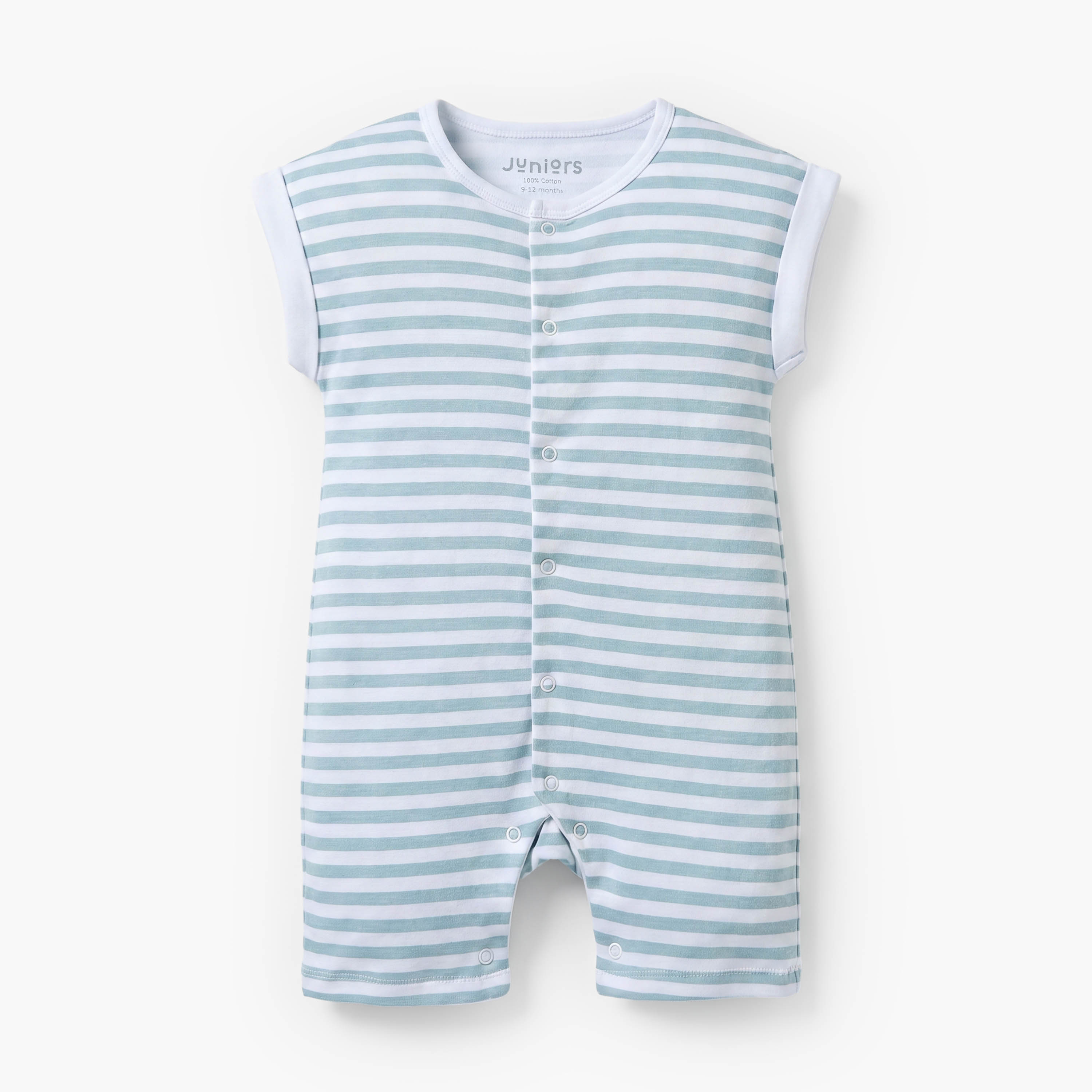 Juniors Cotton Round Neck Long Sleeves Pyjama Set with Stripes-baby-girls-clothing-nightwear-pyjamasets-image-2