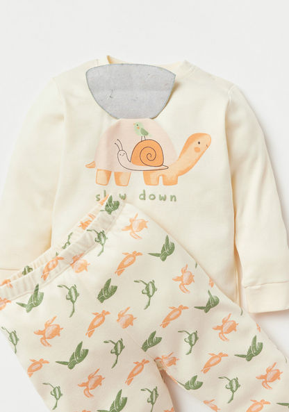 Juniors Turtle Print Long Sleeves T-shirt and Pyjama Set