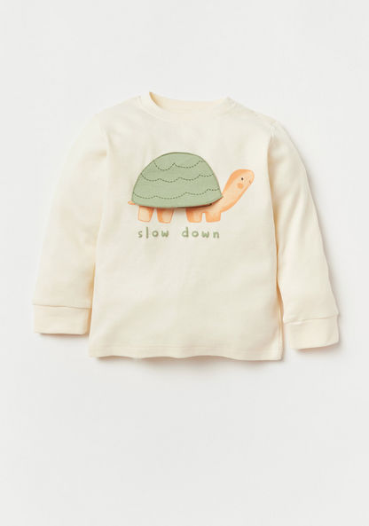 Juniors Turtle Print Long Sleeves T-shirt and Pyjama Set