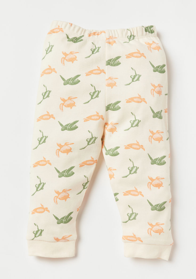 Juniors Turtle Print Long Sleeves T-shirt and Pyjama Set-Pyjama Sets-image-3