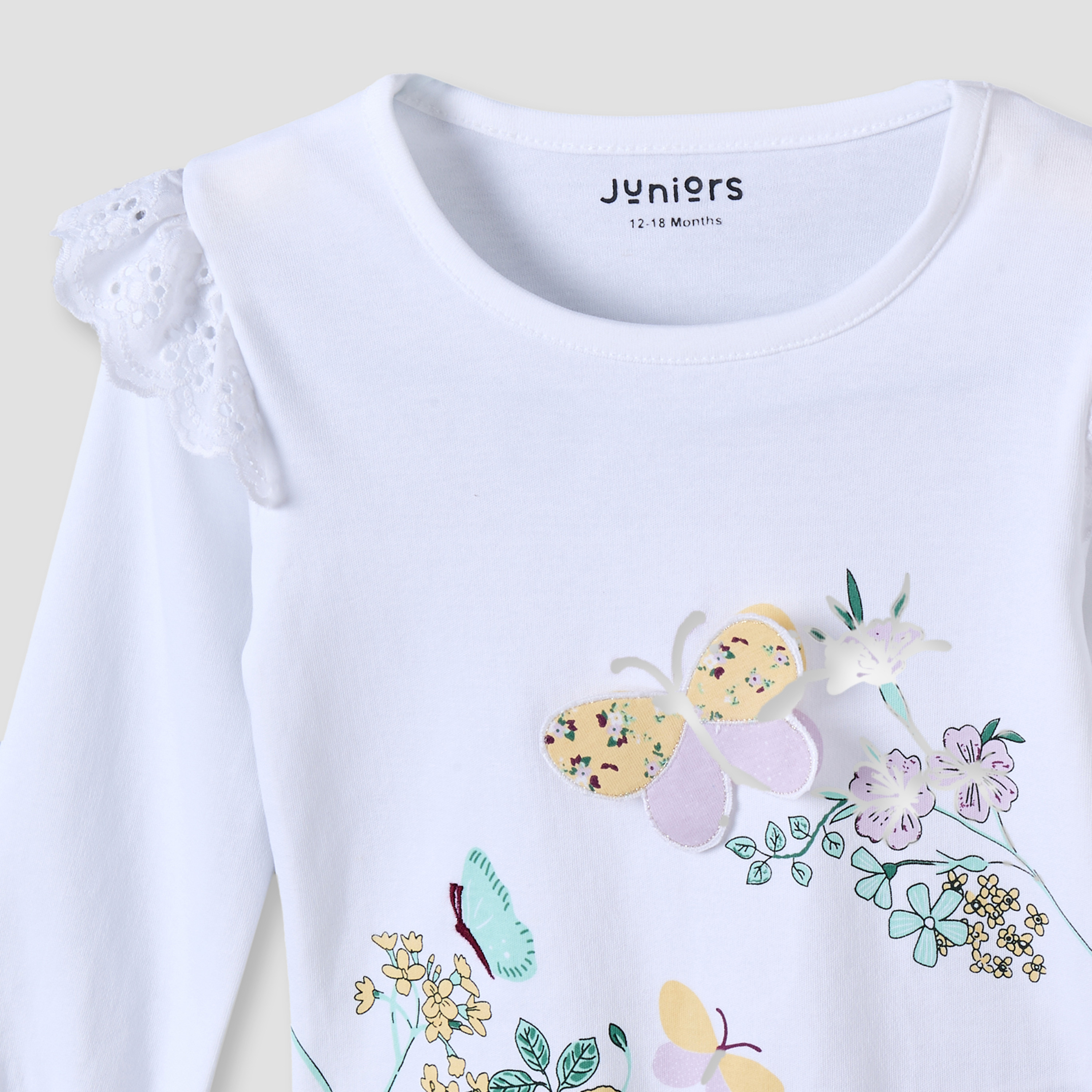 طقم بيجاما قطن بطبعات أزهار وياقة ضيقة وأكمام طويلة من جونيورز-baby-girls-clothing-nightwear-pyjamasets-image-6