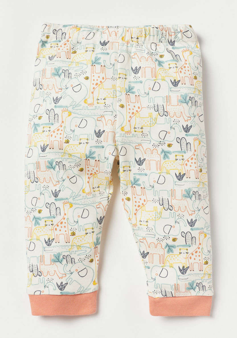 Juniors Applique Detail Long Sleeve Sweatshirt and Printed Pyjama Set-Pyjama Sets-image-3