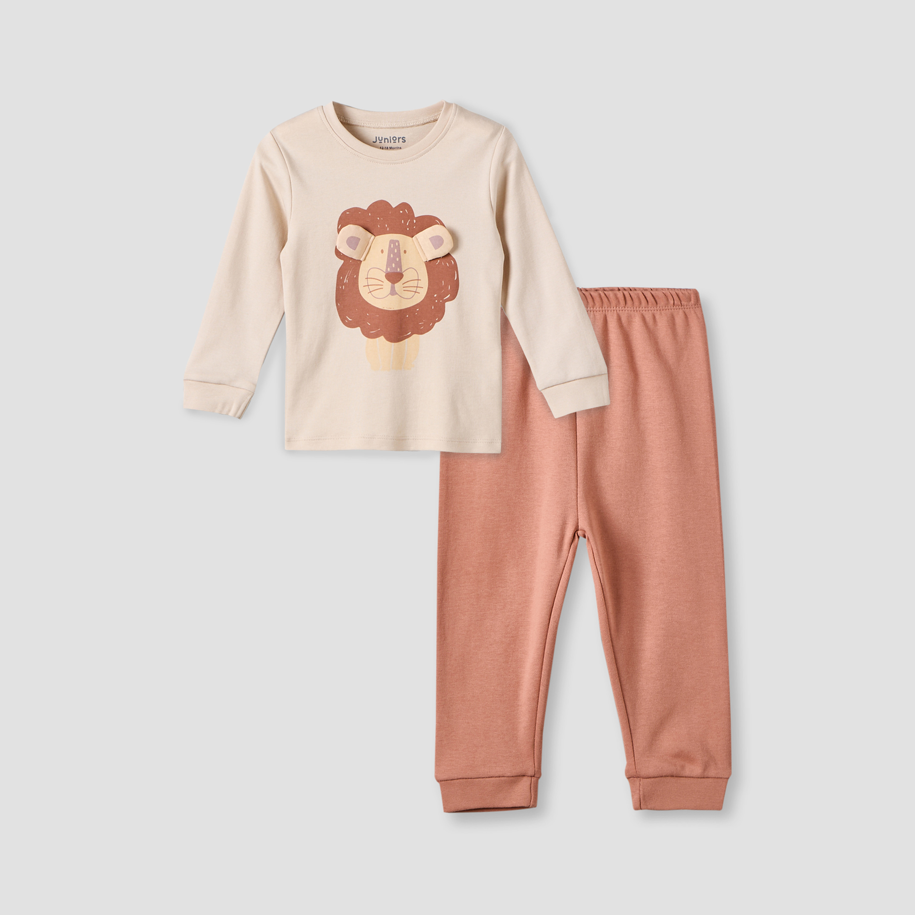 طقم بيجاما قطن بياقة ضيقة وأكمام طويلة وطبعات من جونيورز-baby-boys-clothing-nightwear-pyjamasets-image-2