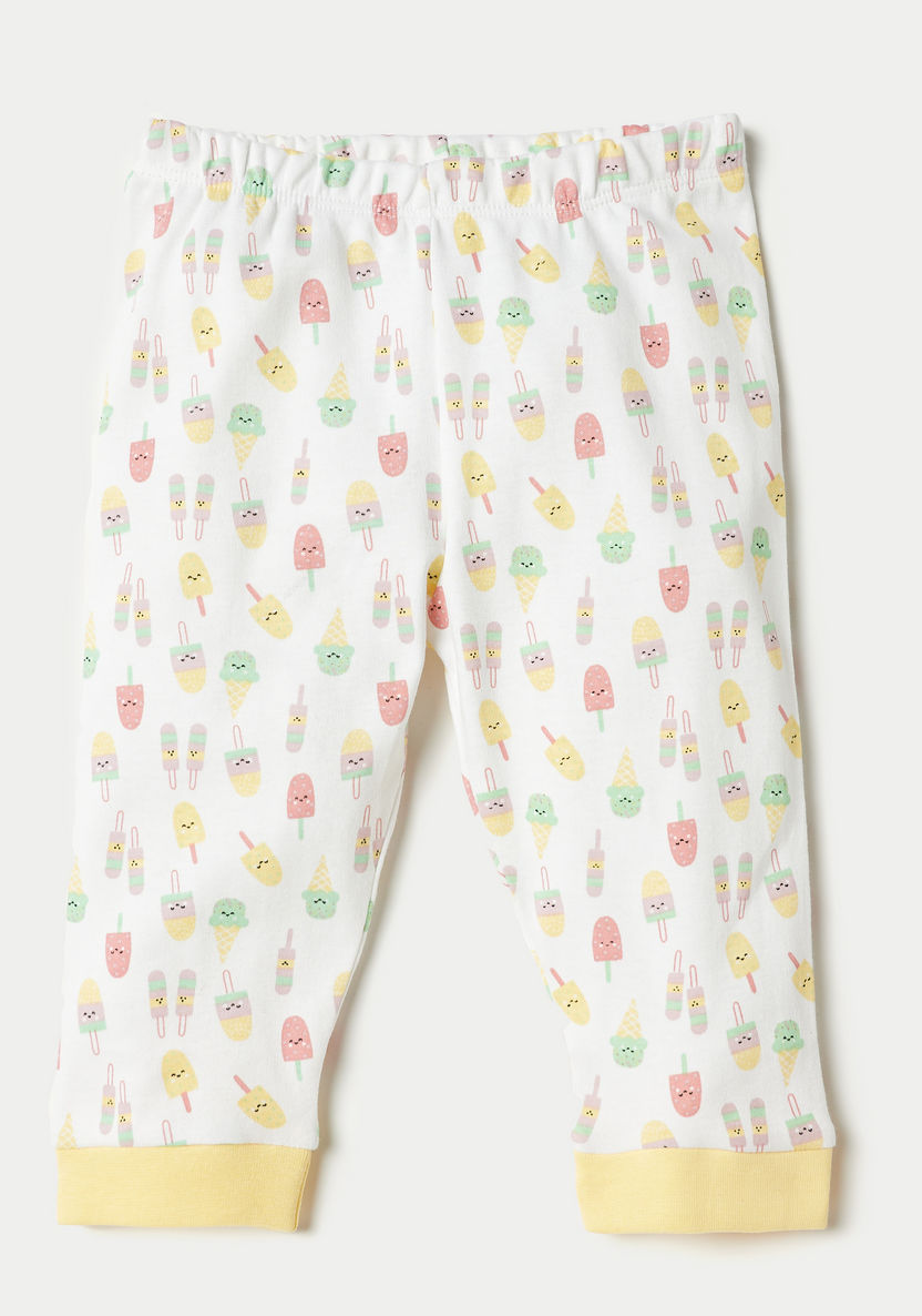 Juniors Applique Detail Long Sleeve Sweatshirt and Printed Pyjama Set-Pyjama Sets-image-2