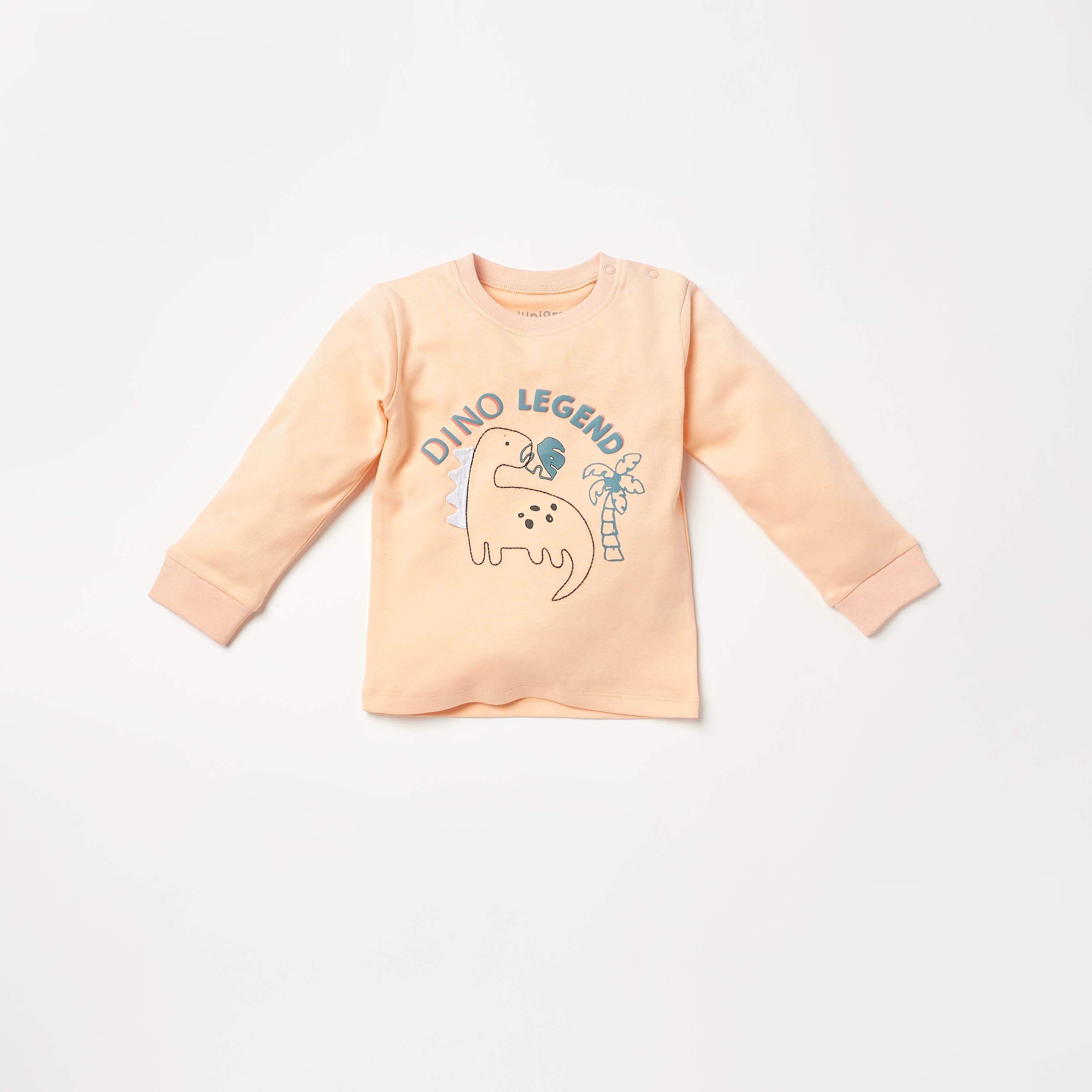 Juniors Dinosaur Print Long Sleeves T-shirt and Pyjama Set-baby-boys-clothing-nightwear-pyjamasets-image-2