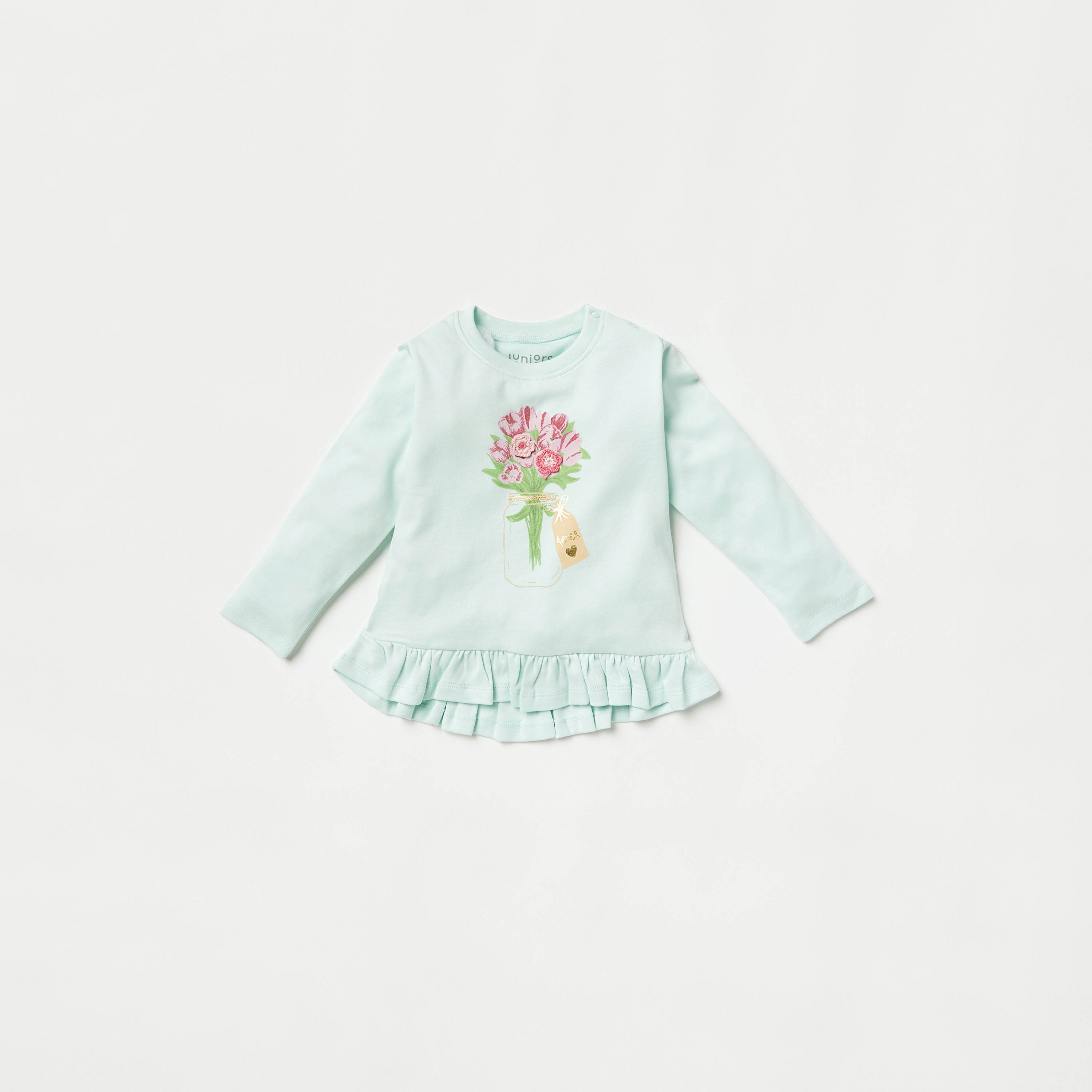 Juniors Printed Long Sleeves Top and Pyjama Set-baby-girls-clothing-nightwear-pyjamasets-image-3