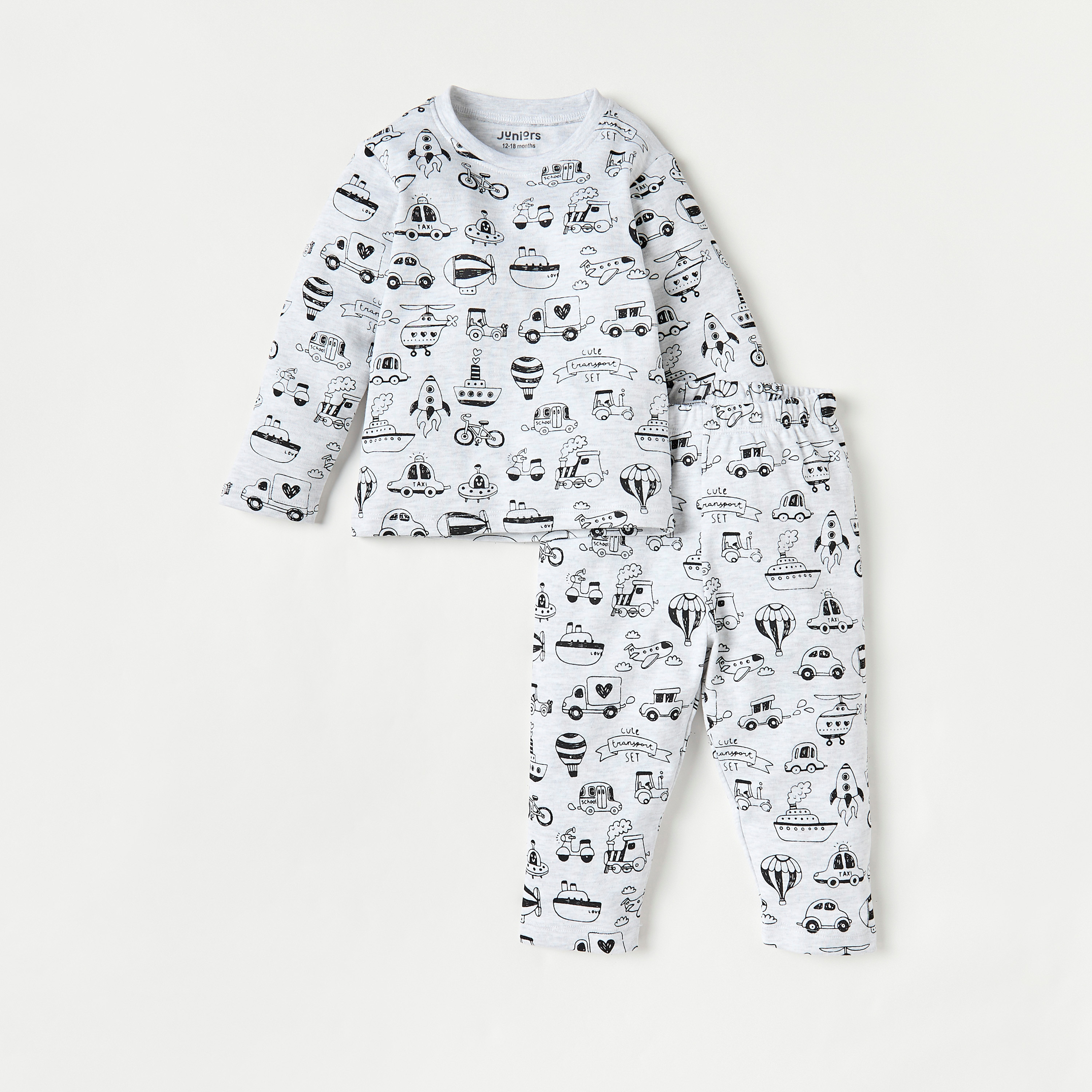 Juniors All-Over Print T-shirt and Pyjama Set-baby-boys-clothing-nightwear-pyjamasets-image-1