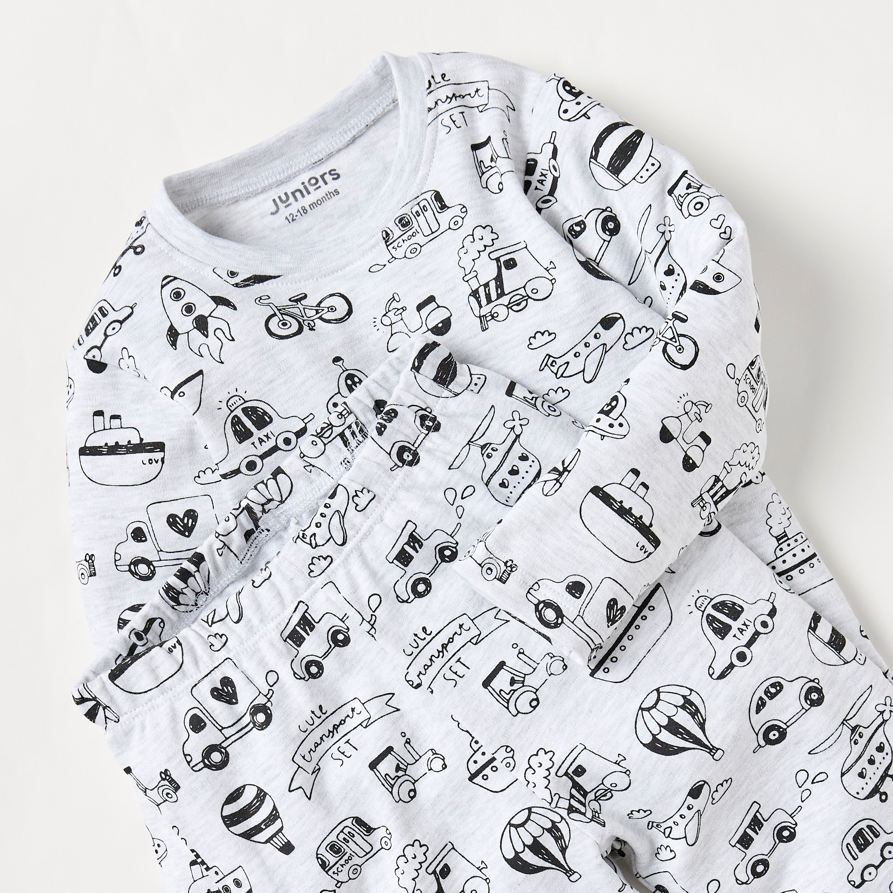 Juniors All-Over Print T-shirt and Pyjama Set-baby-boys-clothing-nightwear-pyjamasets-image-4