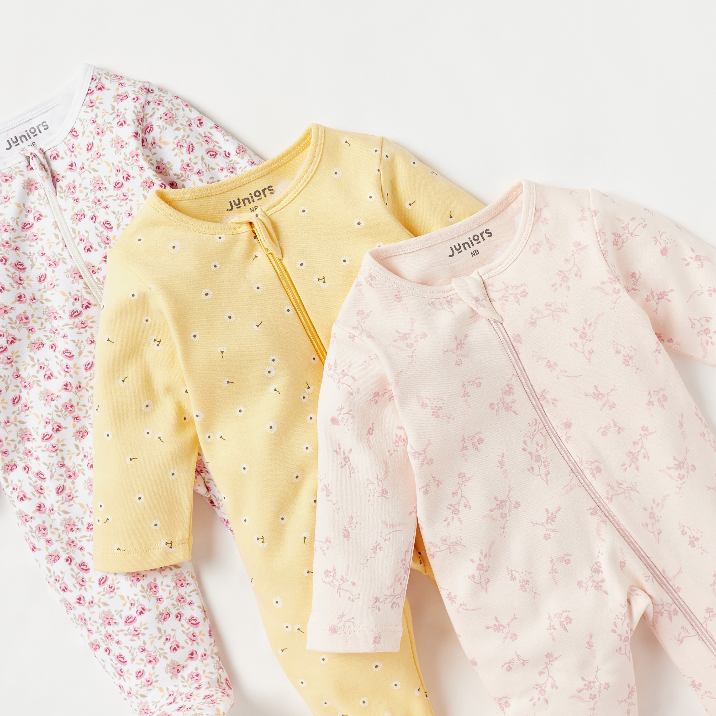 بدلة نوم بسحاب إغلاق وطبعات من جونيورز - طقم من 3 قطع-baby-girls-clothing-nightwear-sleepsuits-image-5
