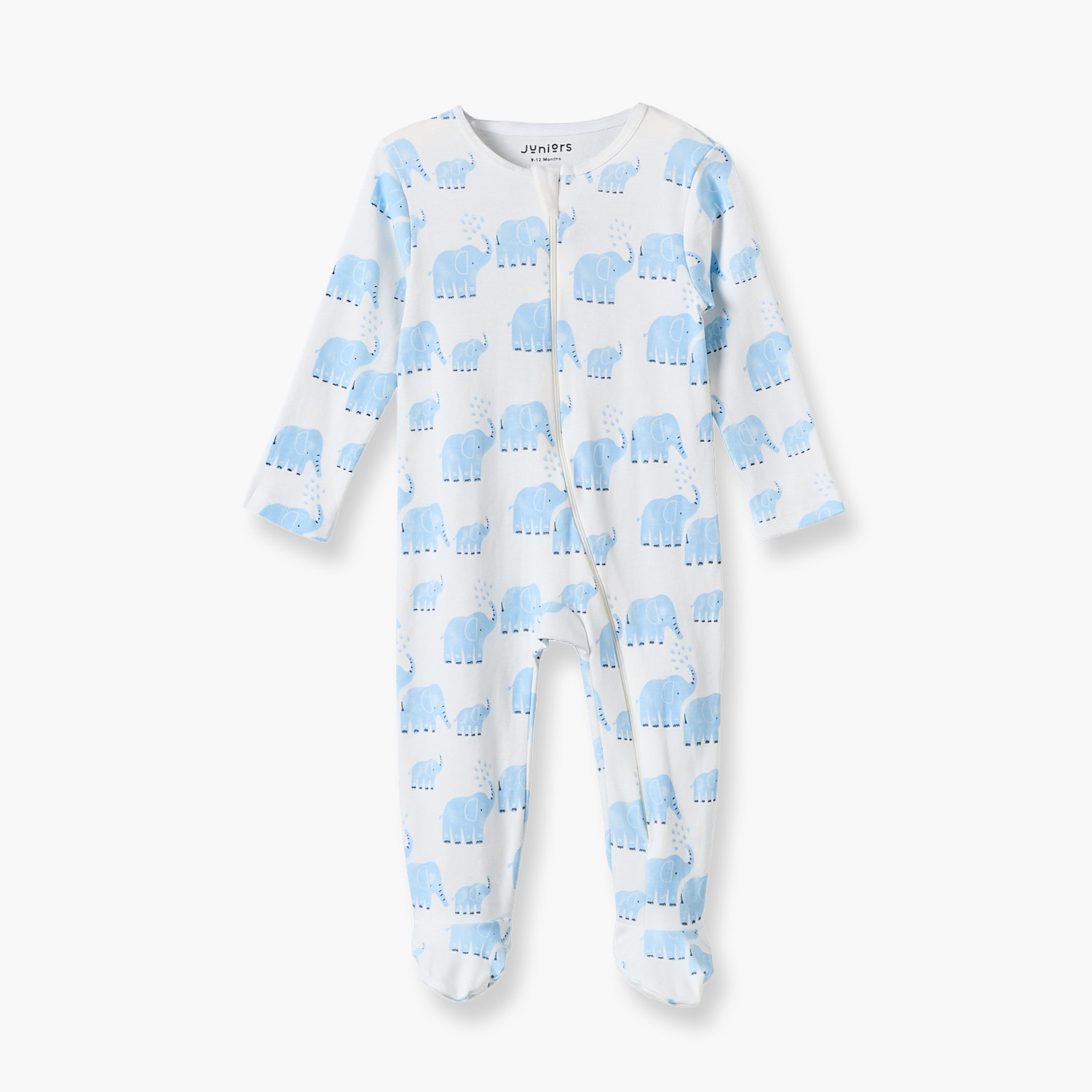 Set of 3 Juniors Cotton Round Neck Long Sleeves Sleepsuit with Safari Print-baby-girls-clothing-nightwear-sleepsuits-image-3