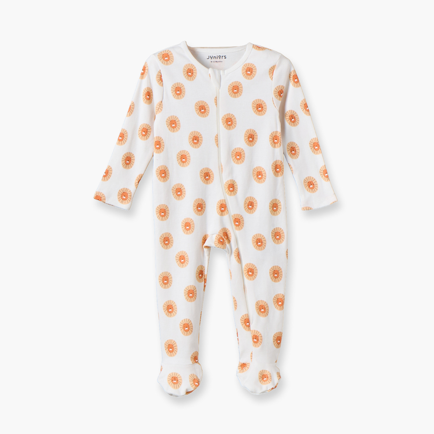 Set of 3 Juniors Cotton Round Neck Long Sleeves Sleepsuit with Safari Print-baby-girls-clothing-nightwear-sleepsuits-image-4