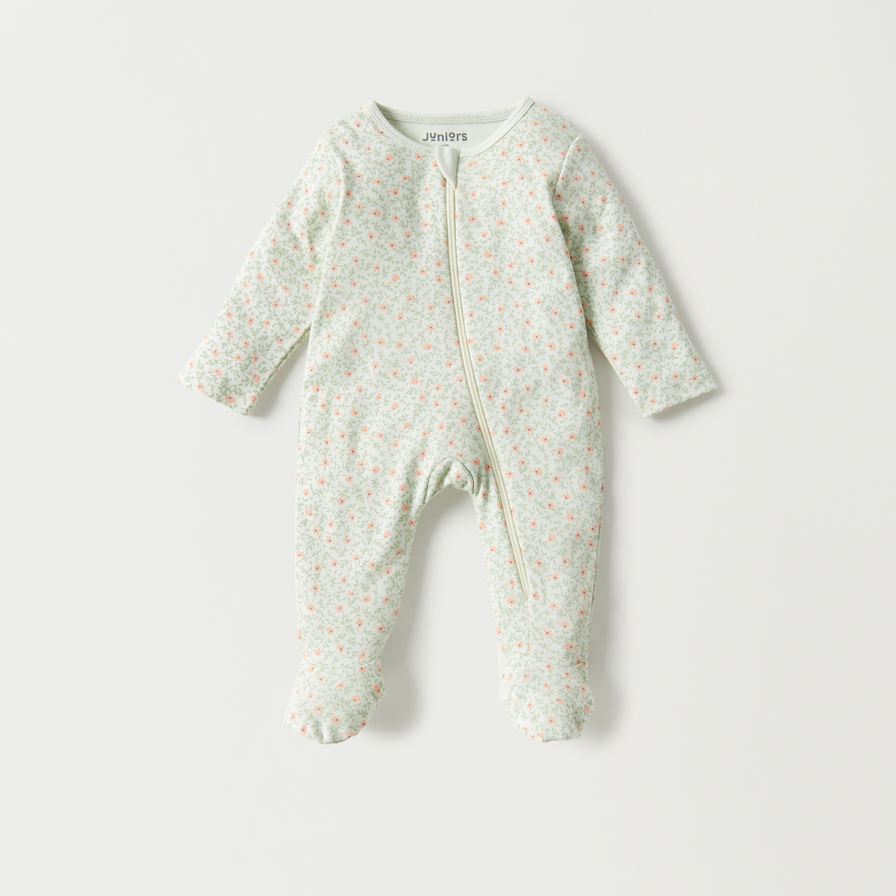 Juniors Printed Closed Feet Sleepsuit with Zipper Closure - Set of 3-baby-girls-clothing-nightwear-sleepsuits-image-2