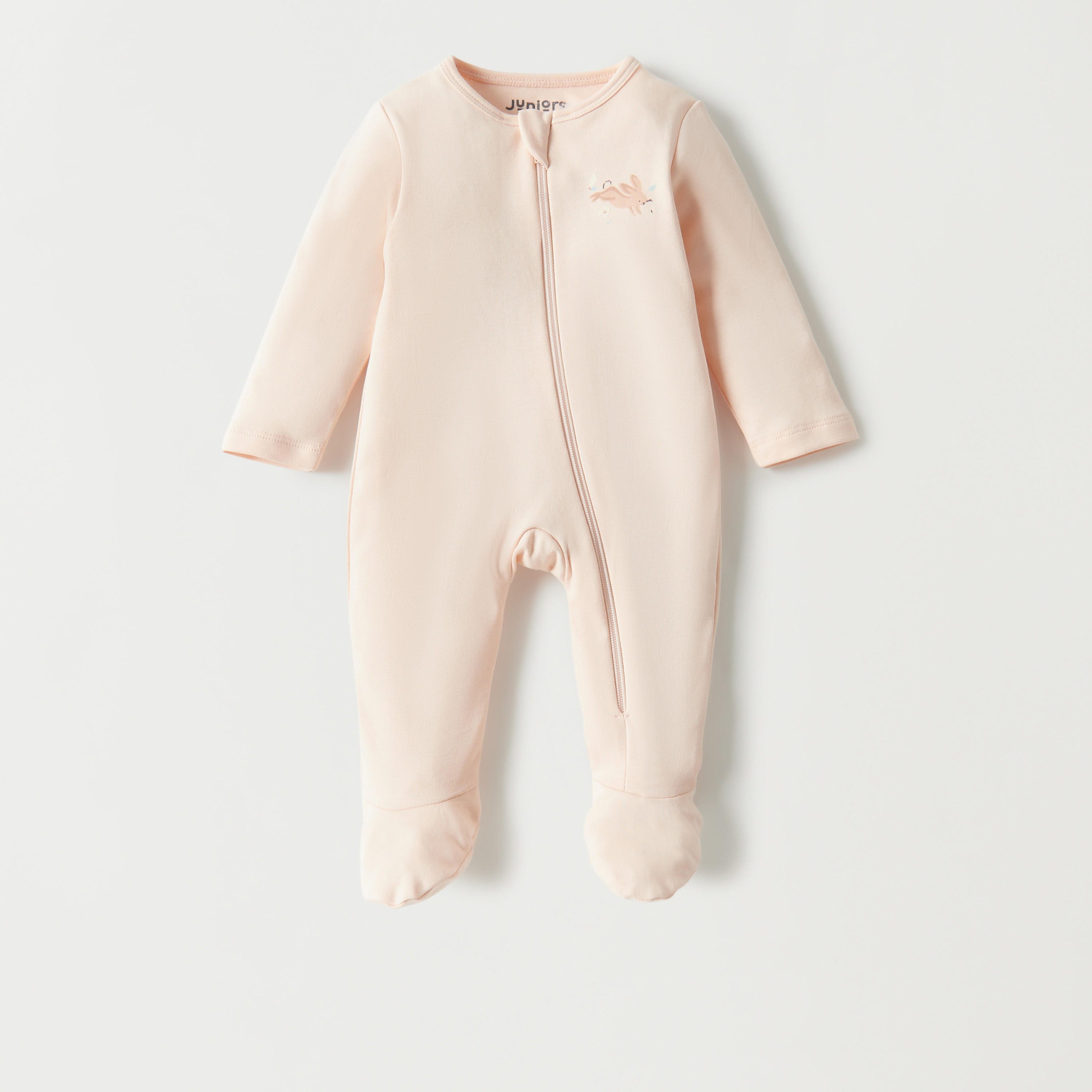 Juniors Printed Closed Feet Sleepsuit with Zipper Closure - Set of 3-baby-girls-clothing-nightwear-sleepsuits-image-3