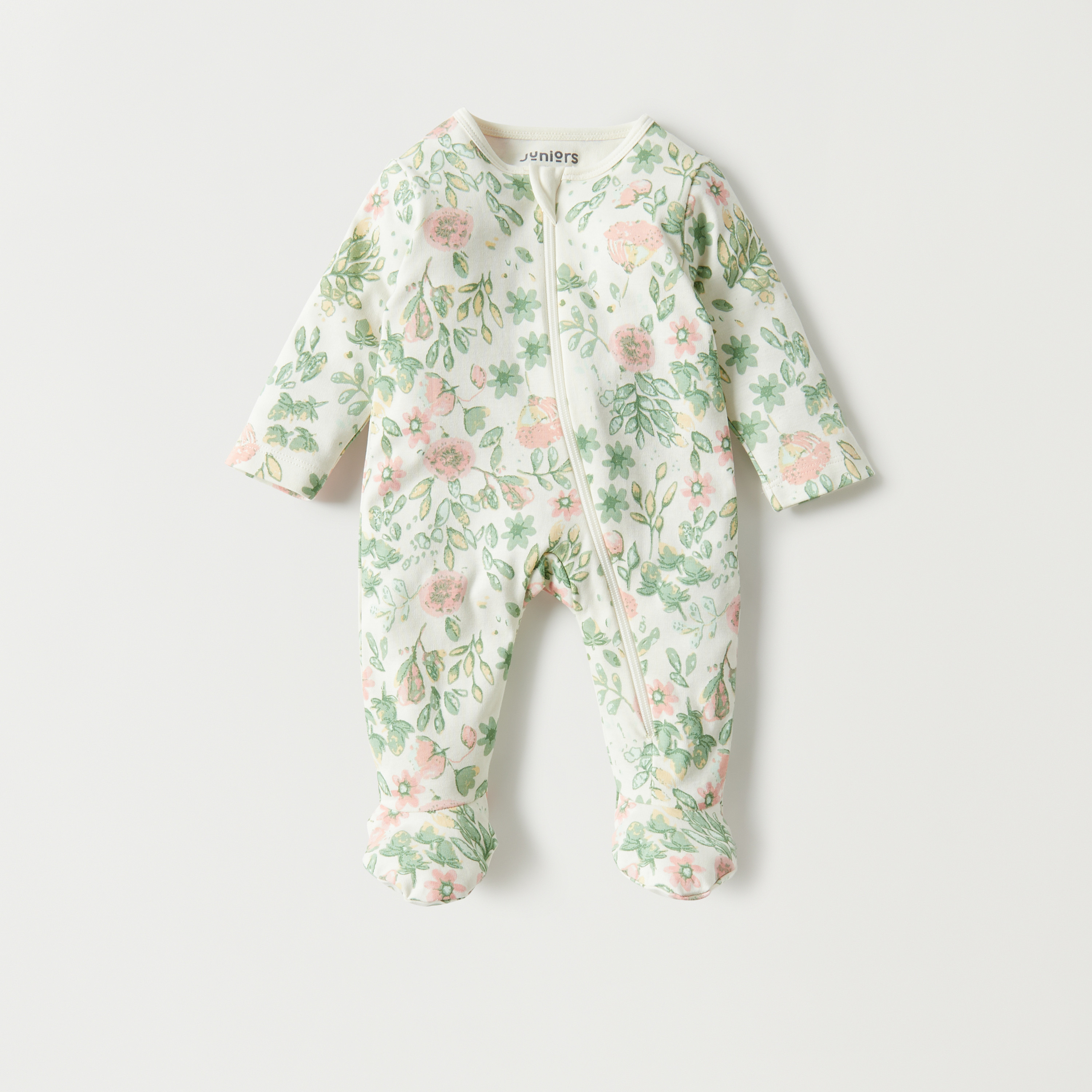 Juniors Printed Closed Feet Sleepsuit with Zipper Closure - Set of 3-baby-girls-clothing-nightwear-sleepsuits-image-4