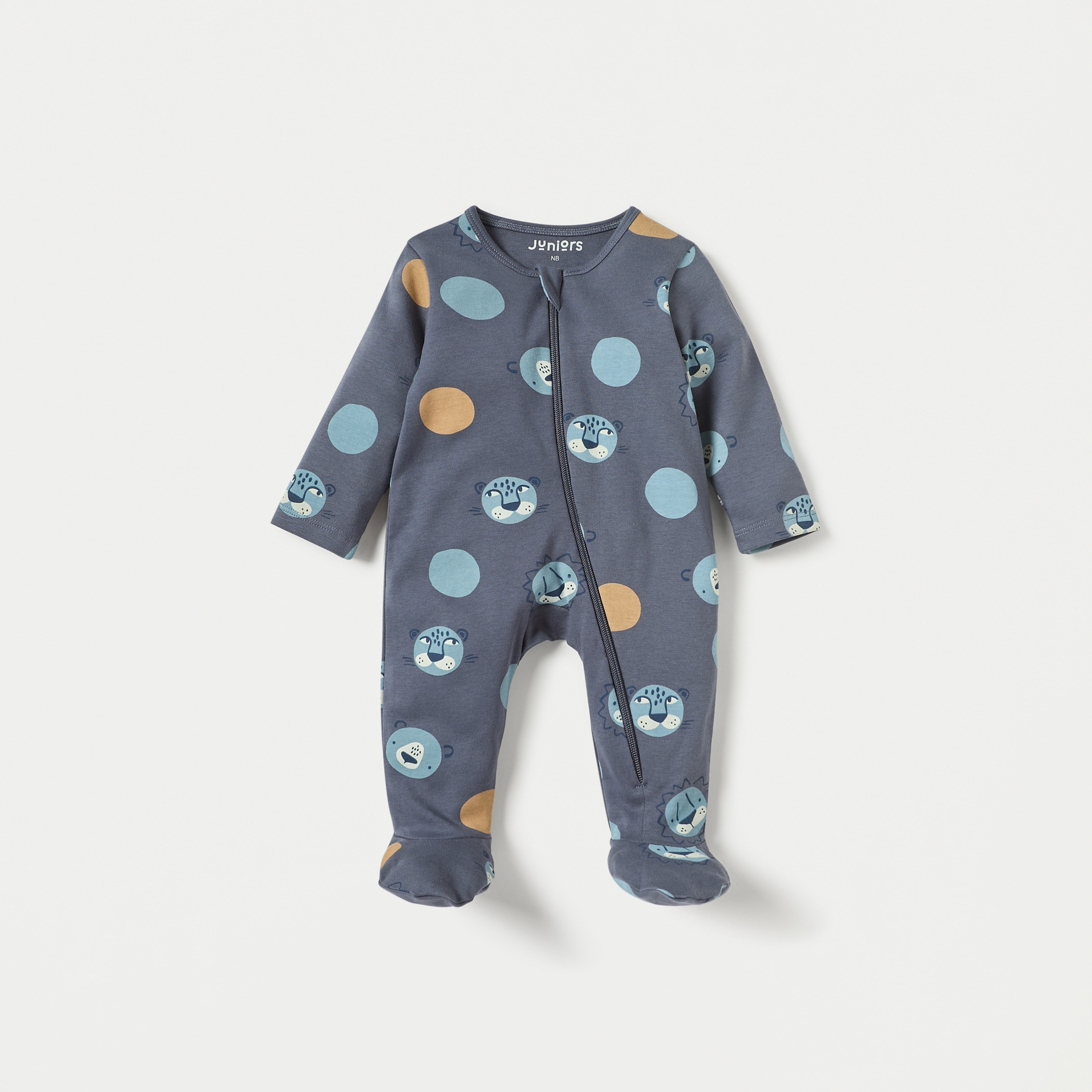 Juniors Printed Sleepsuit with Zip Closure - Set of 3-baby-boys-clothing-nightwear-sleepsuits-image-2