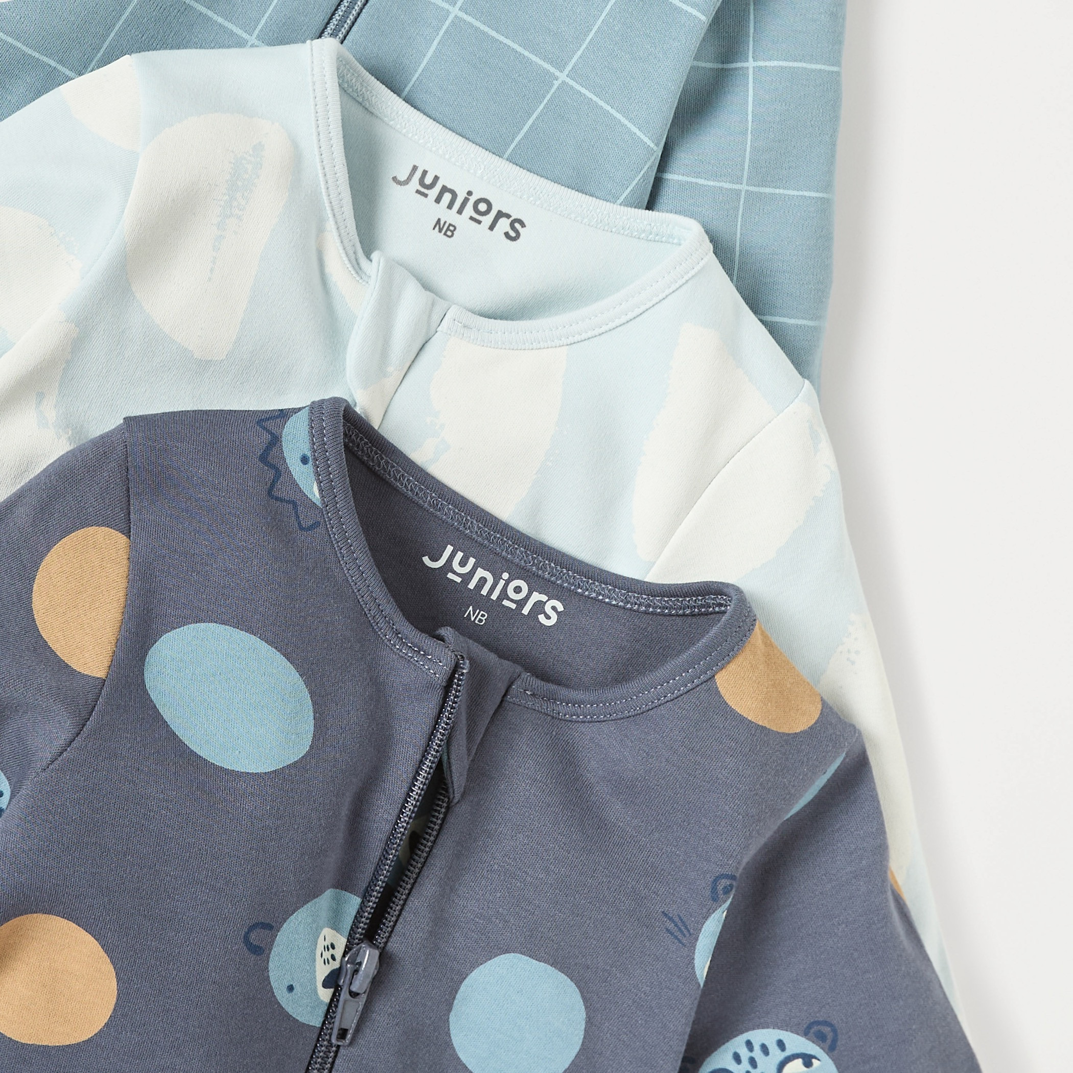 Juniors Printed Sleepsuit with Zip Closure - Set of 3-baby-boys-clothing-nightwear-sleepsuits-image-5