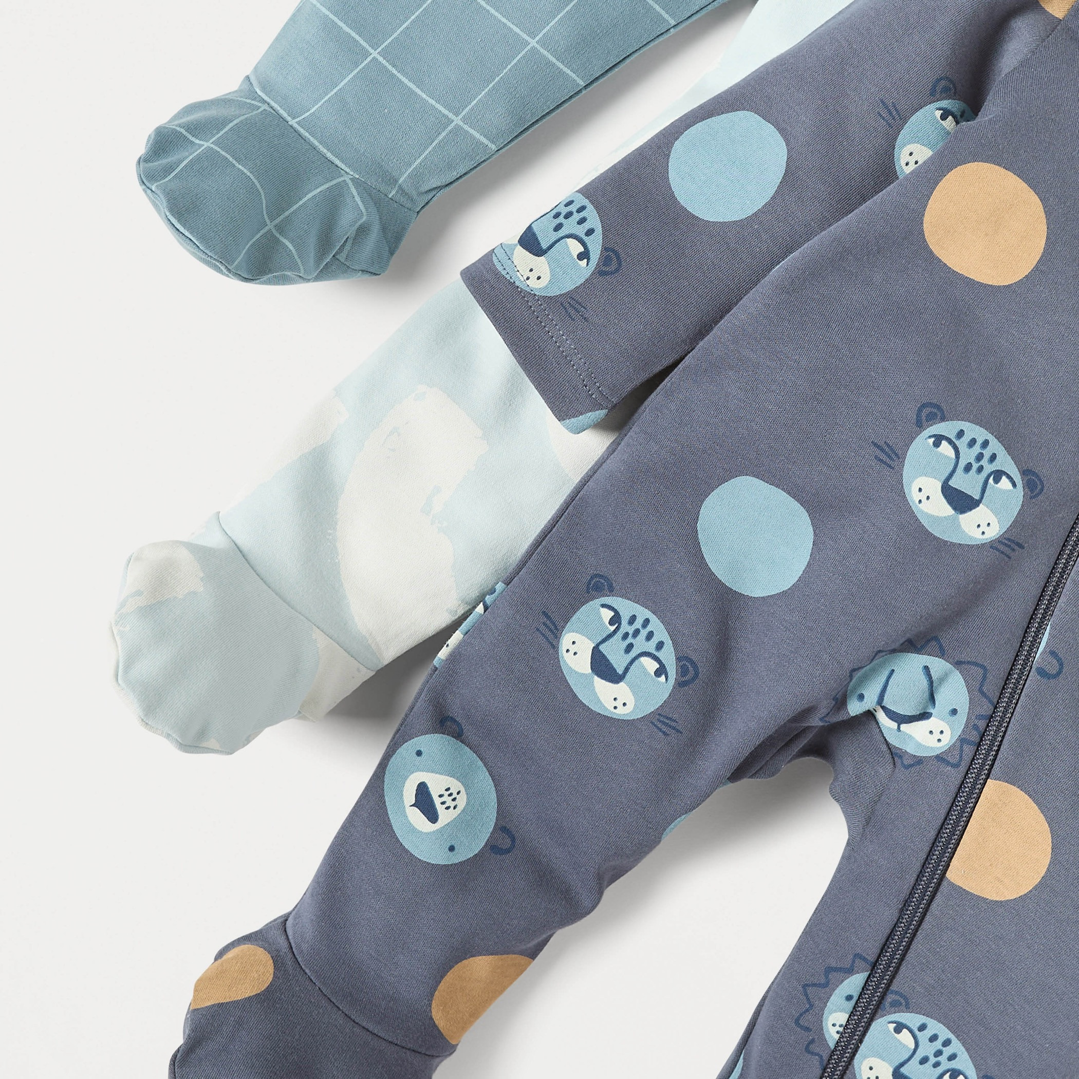 Juniors Printed Sleepsuit with Zip Closure - Set of 3-baby-boys-clothing-nightwear-sleepsuits-image-6