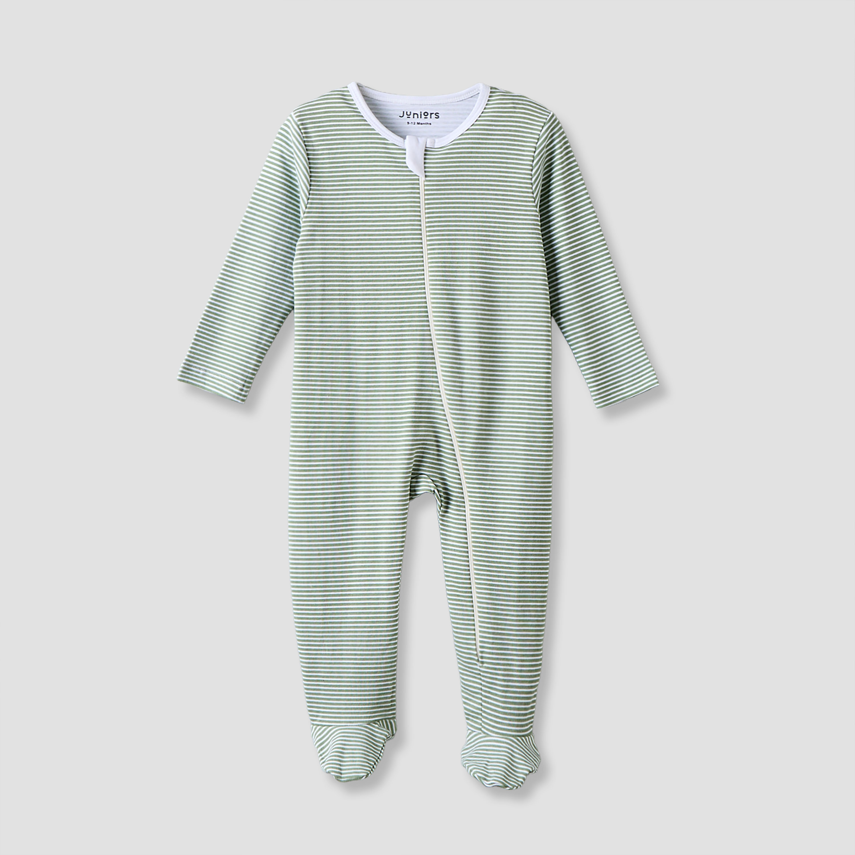 Pack of 3 Juniors Cotton Crew Neck Long Sleeves Sleepsuit with Zip Closure-baby-boys-clothing-nightwear-sleepsuits-image-2