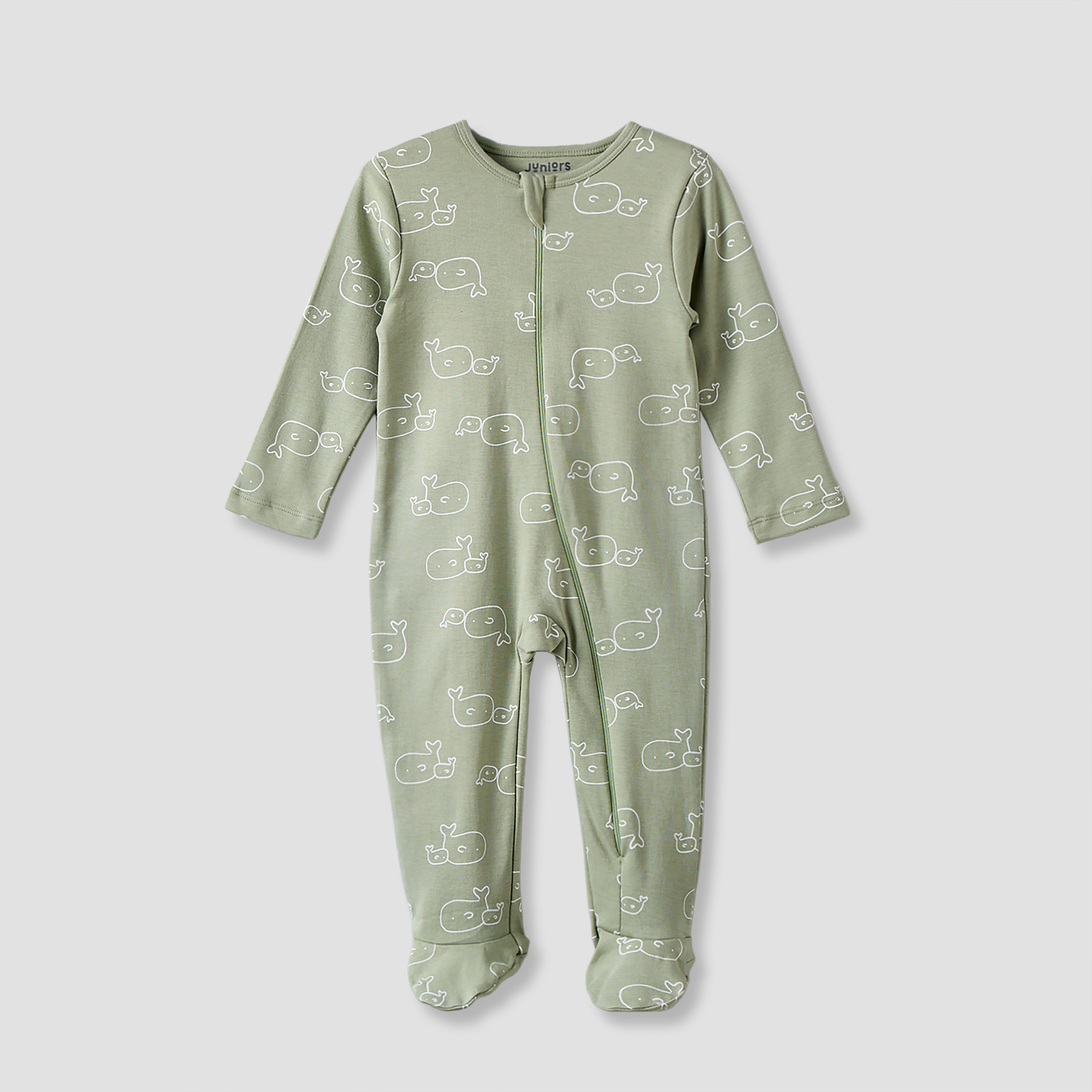 Pack of 3 Juniors Cotton Crew Neck Long Sleeves Sleepsuit with Zip Closure-baby-boys-clothing-nightwear-sleepsuits-image-4