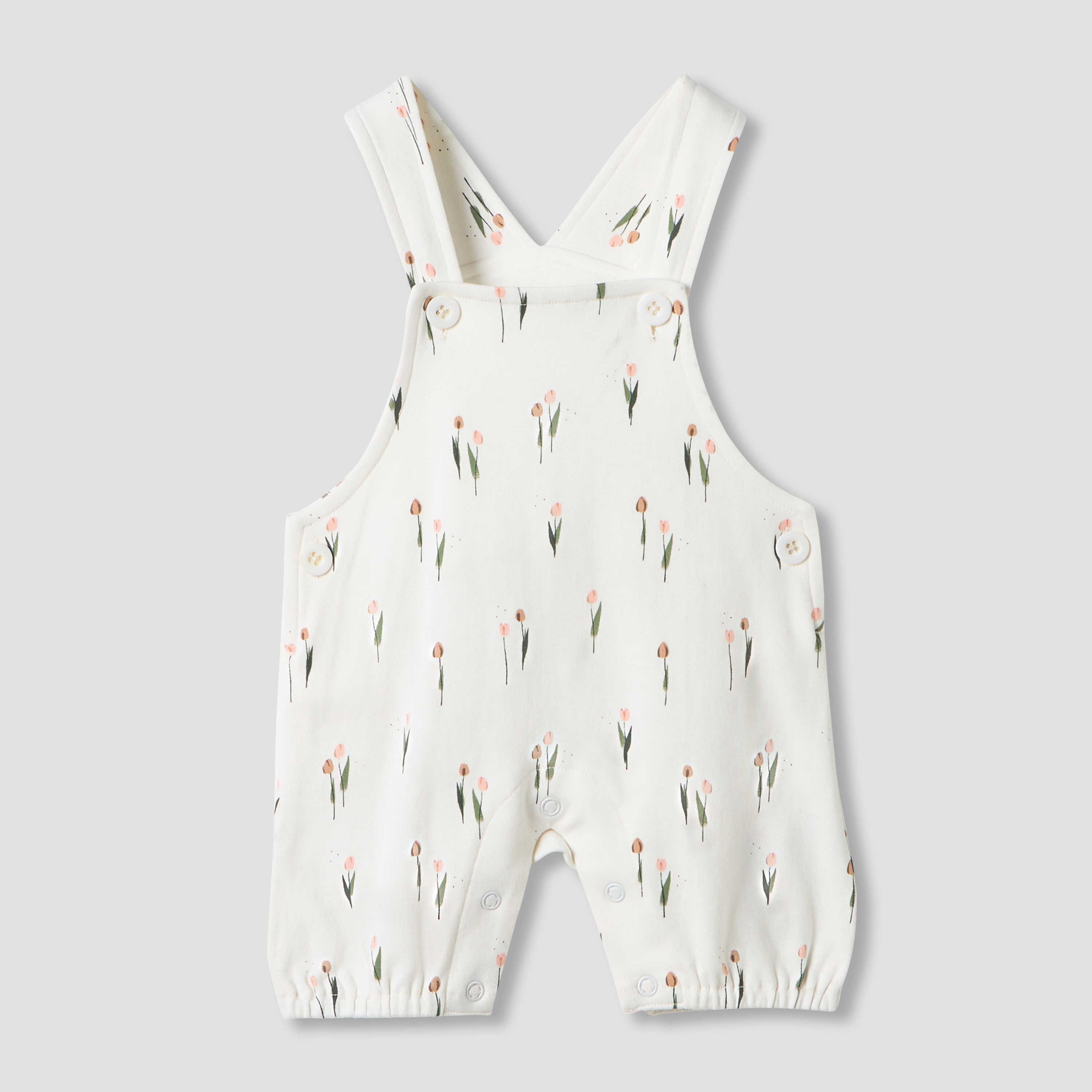 Juniors Floral Print Dungaree and T-shirt Set-baby-girls-clothing-rompers-image-2