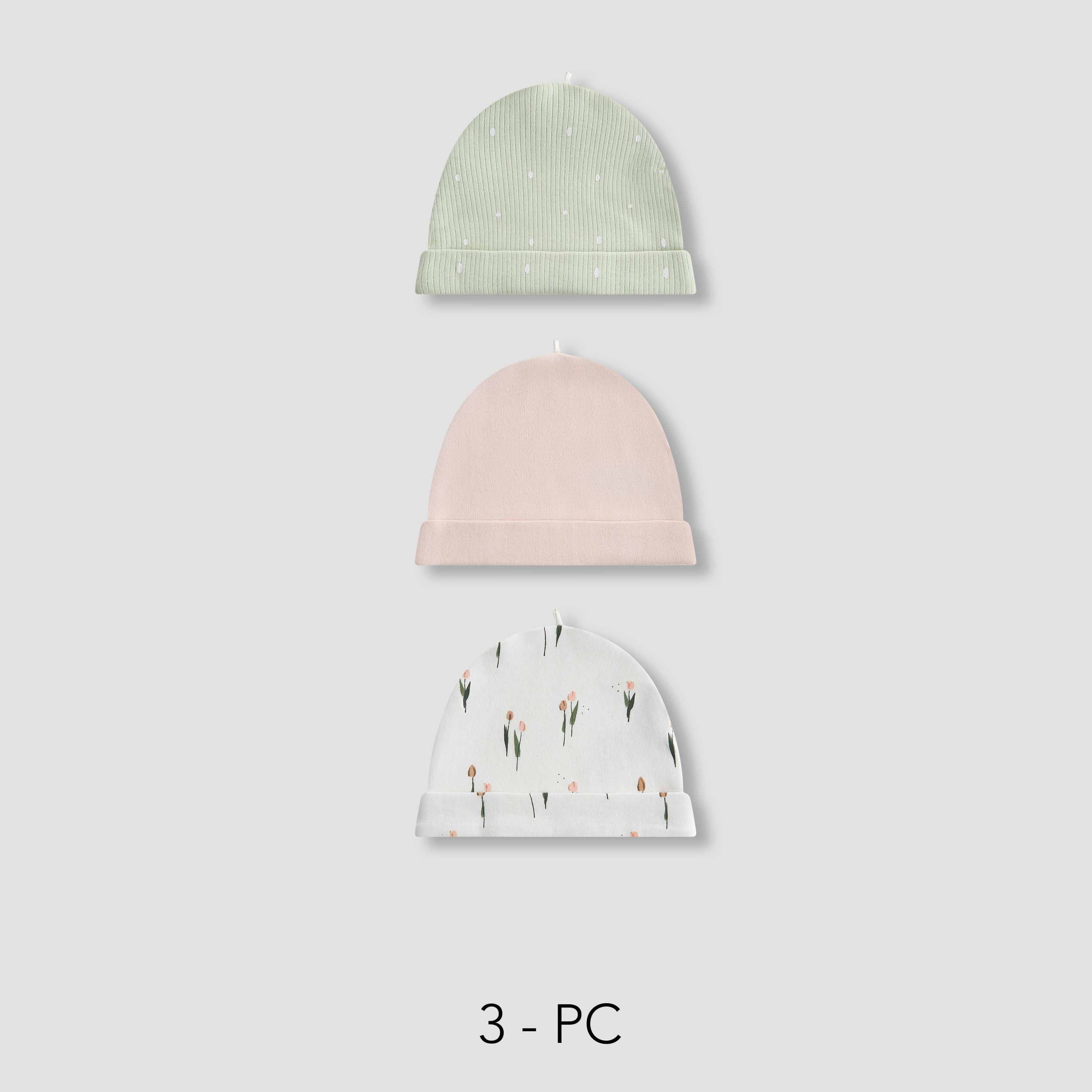 Juniors Assorted Beanie Cap - Set of 3-baby-girls-accessories-caps-image-1