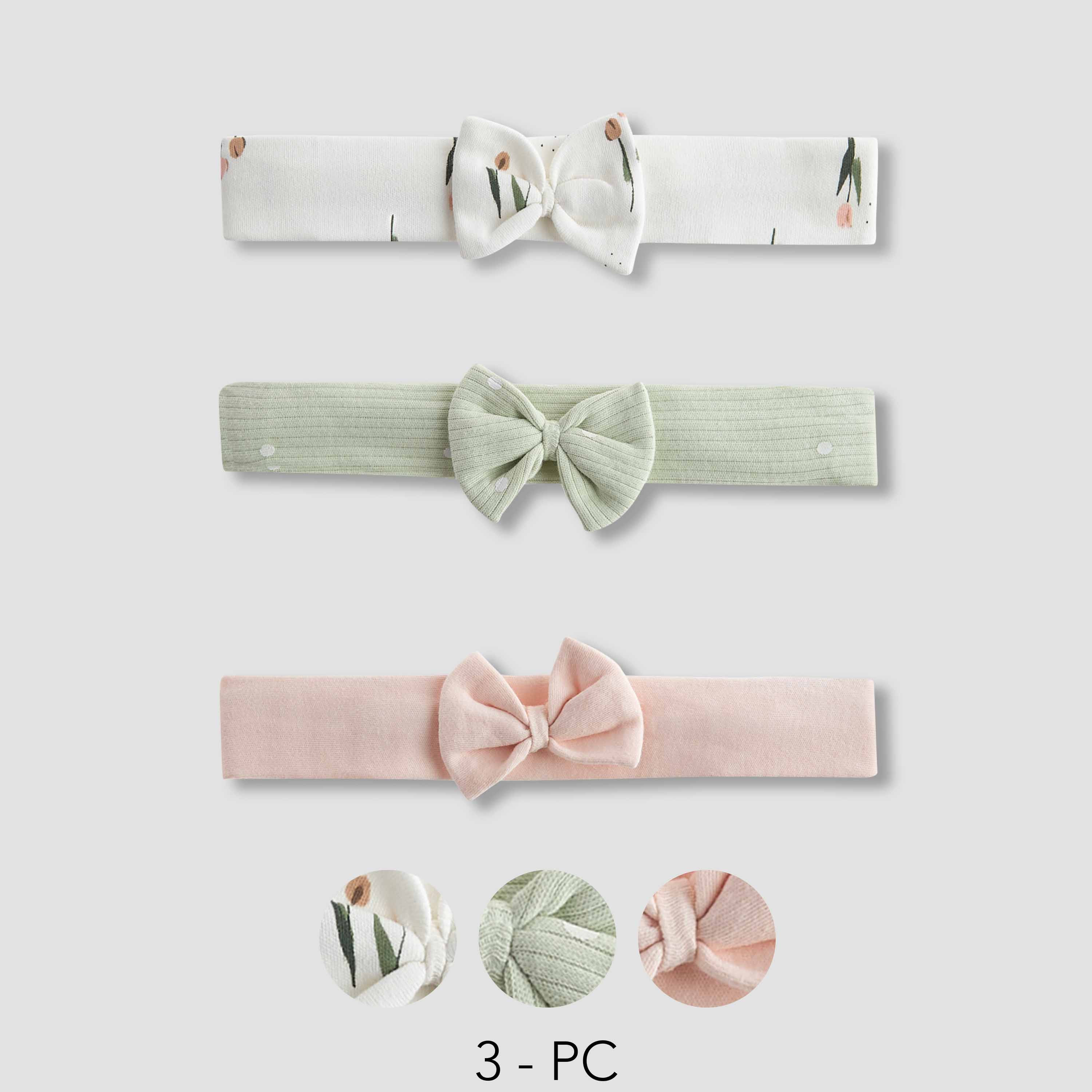طقم ربطة رأس مزينة بفِيونكات متنوعة من جونيورز - 3 قطع-baby-girls-accessories-hairaccessories-image-1