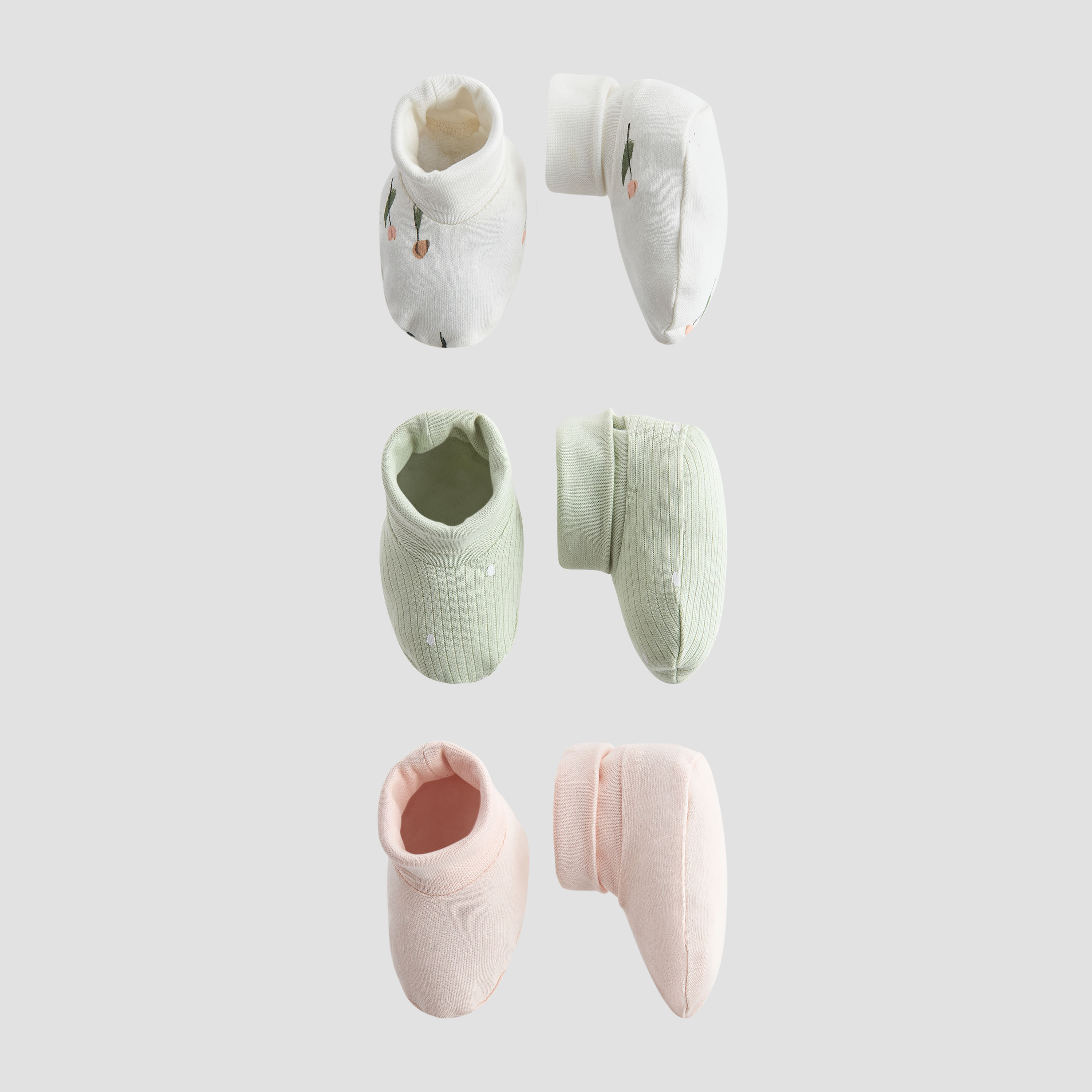طقم بوت بأطراف مطاطية 3 قطع متنوعة من جونيورز-baby-girls-shoes-booties-image-1