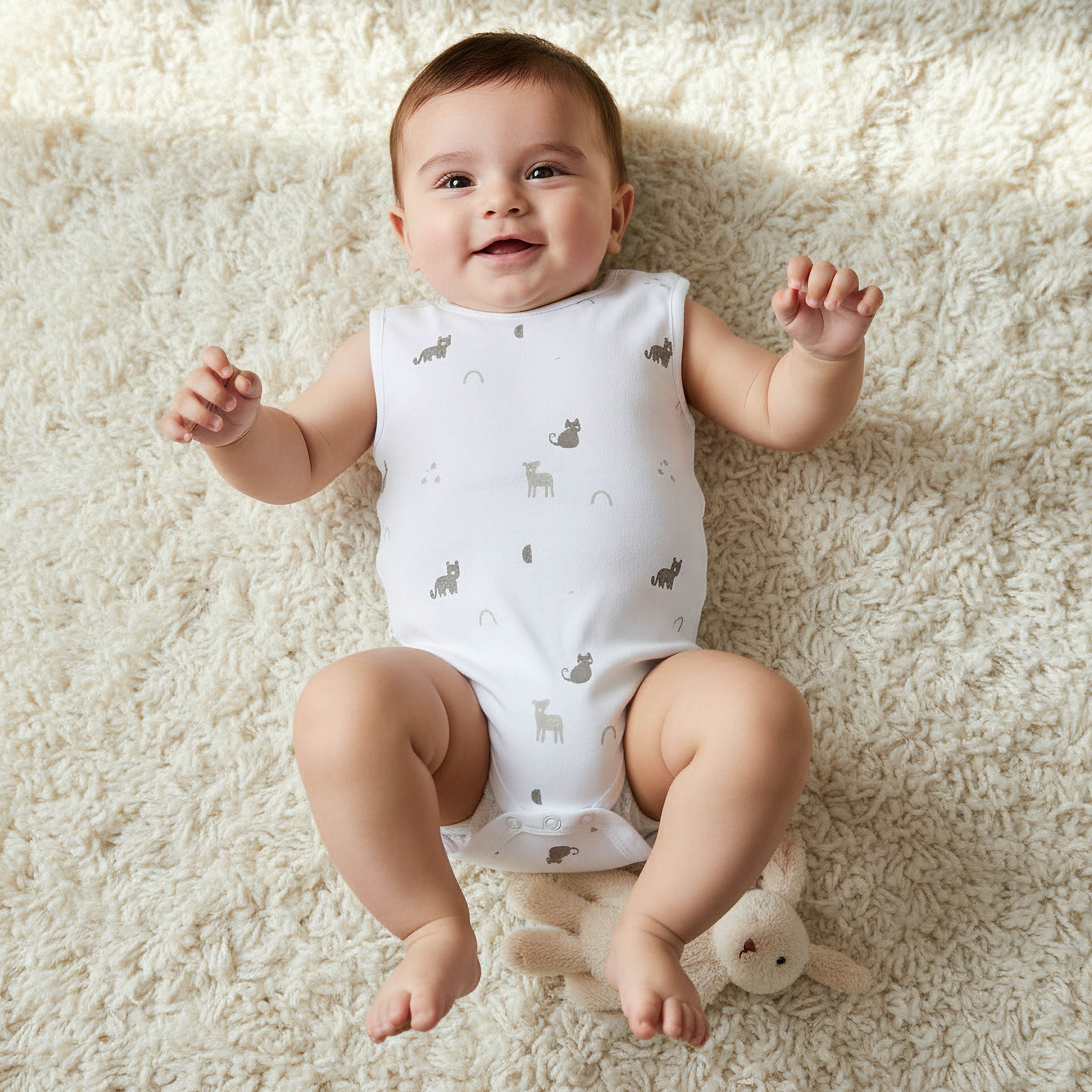 Pack of 7 Juniors Cotton Sleeveless Bodysuit with Assorted Print-baby-boys-clothing-bodysuits-image-2